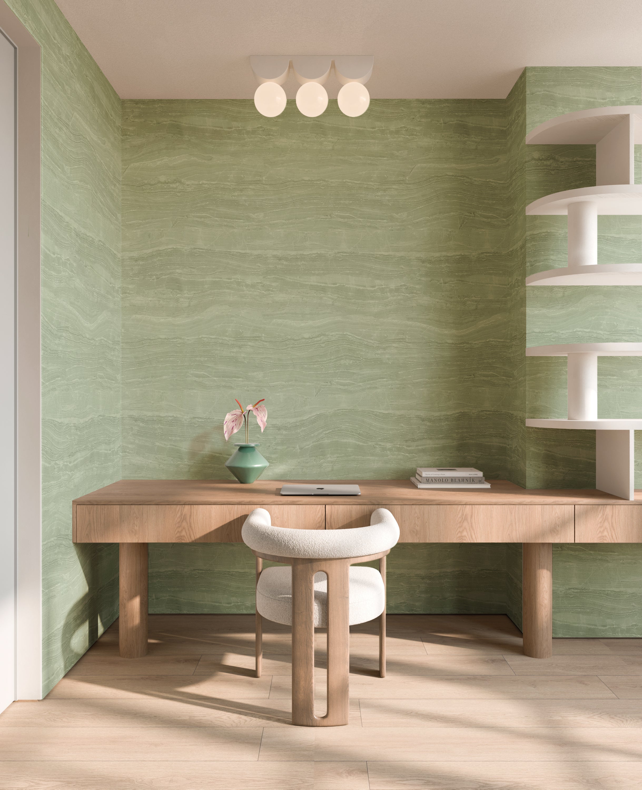 Travertine© Mural Wallpaper in Sage