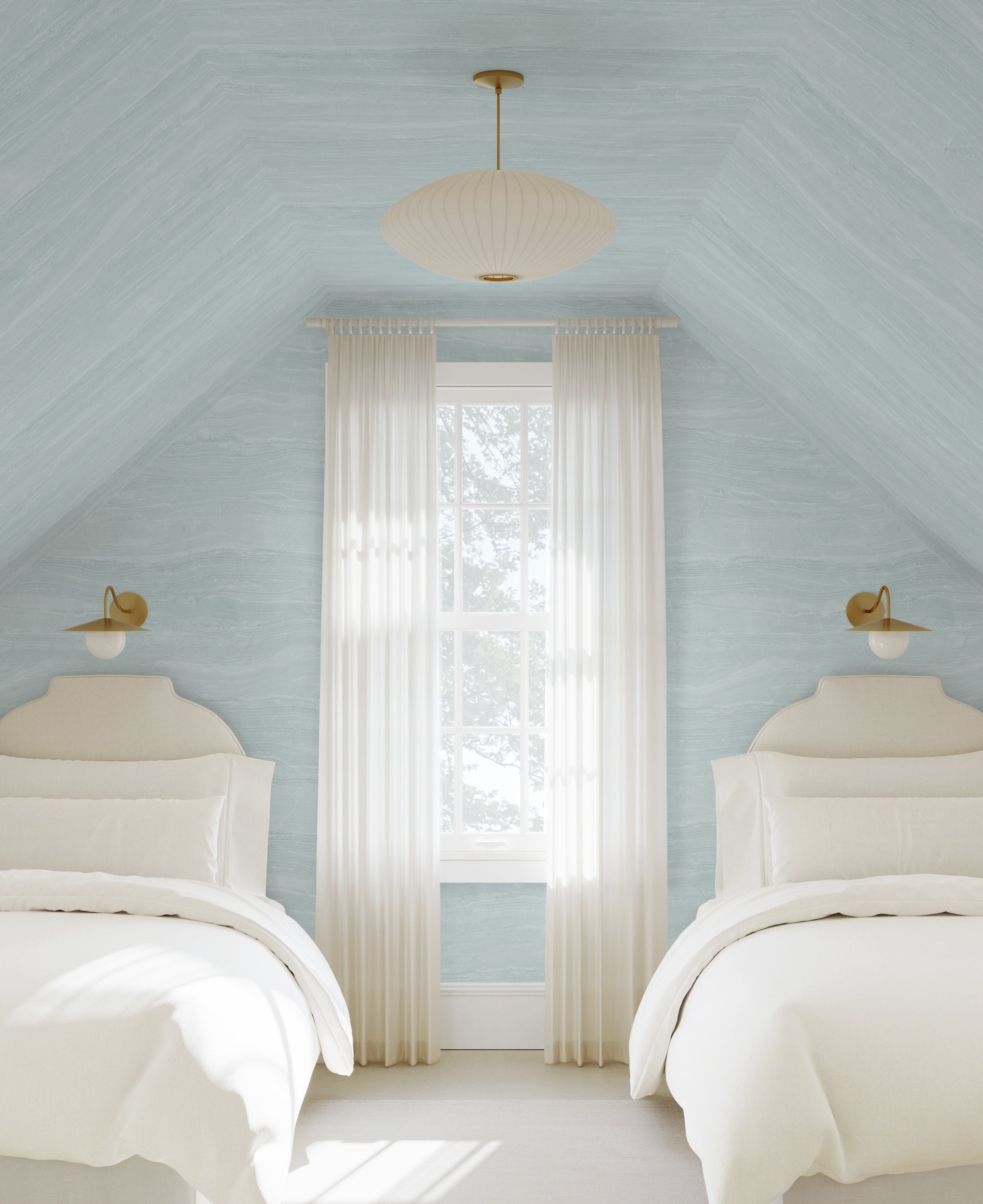 Travertine© Mural Wallpaper in Sea Stone