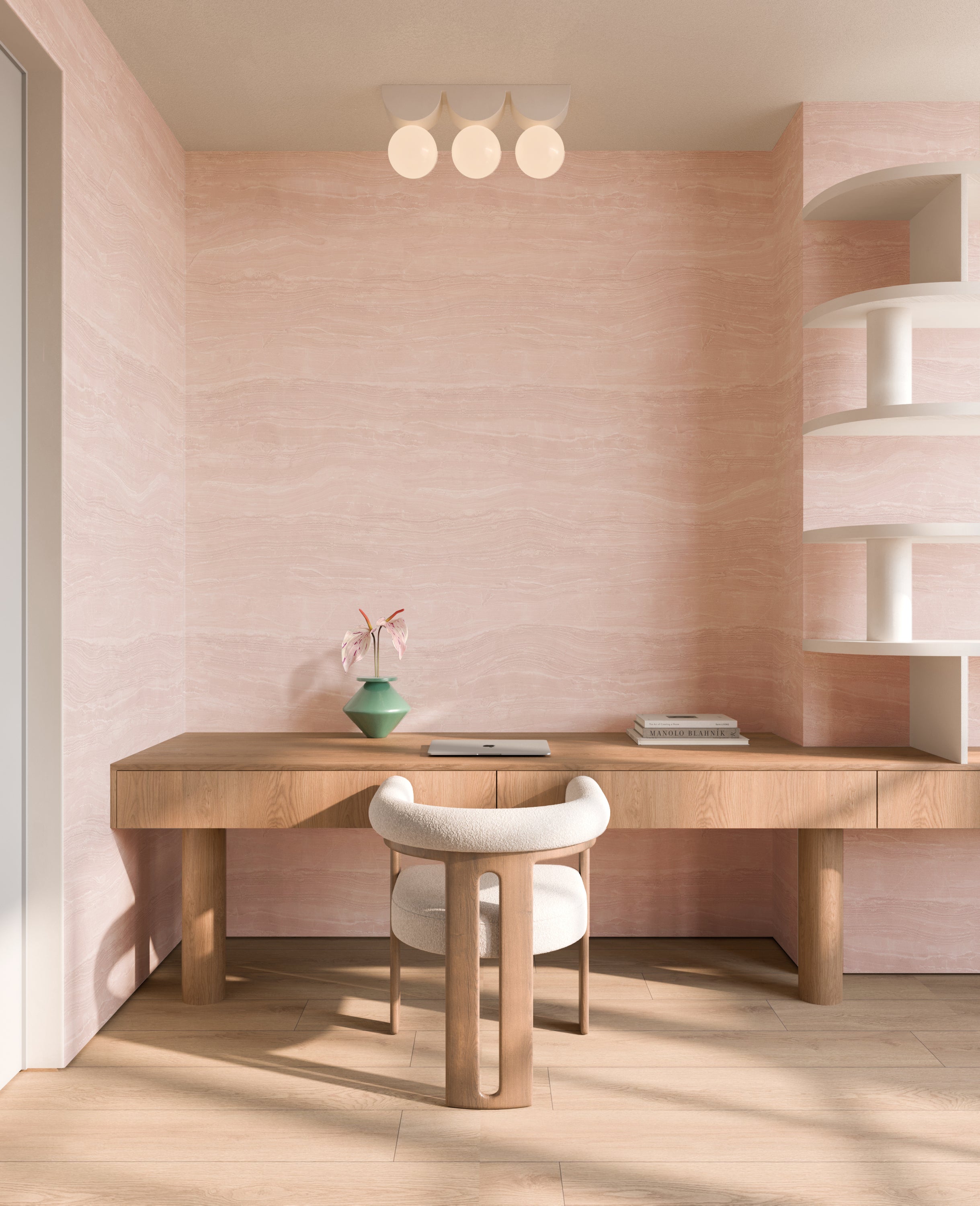 Travertine© Mural Wallpaper in Shell