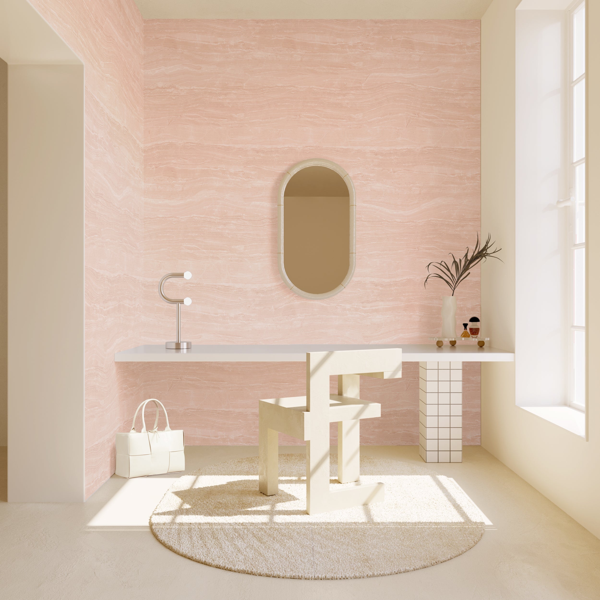 Travertine© Mural Wallpaper in Shell