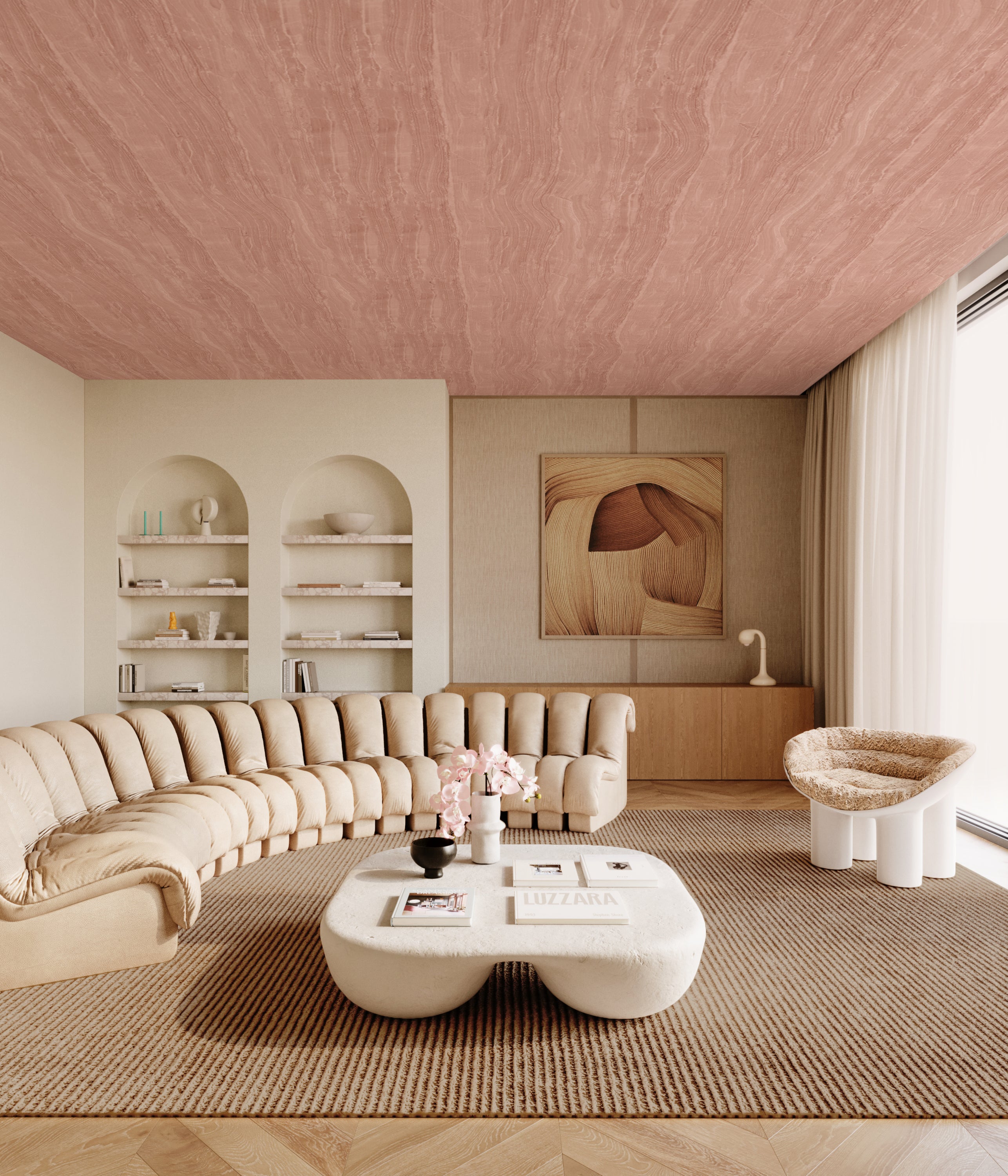 Travertine© Mural Wallpaper in Terracotta