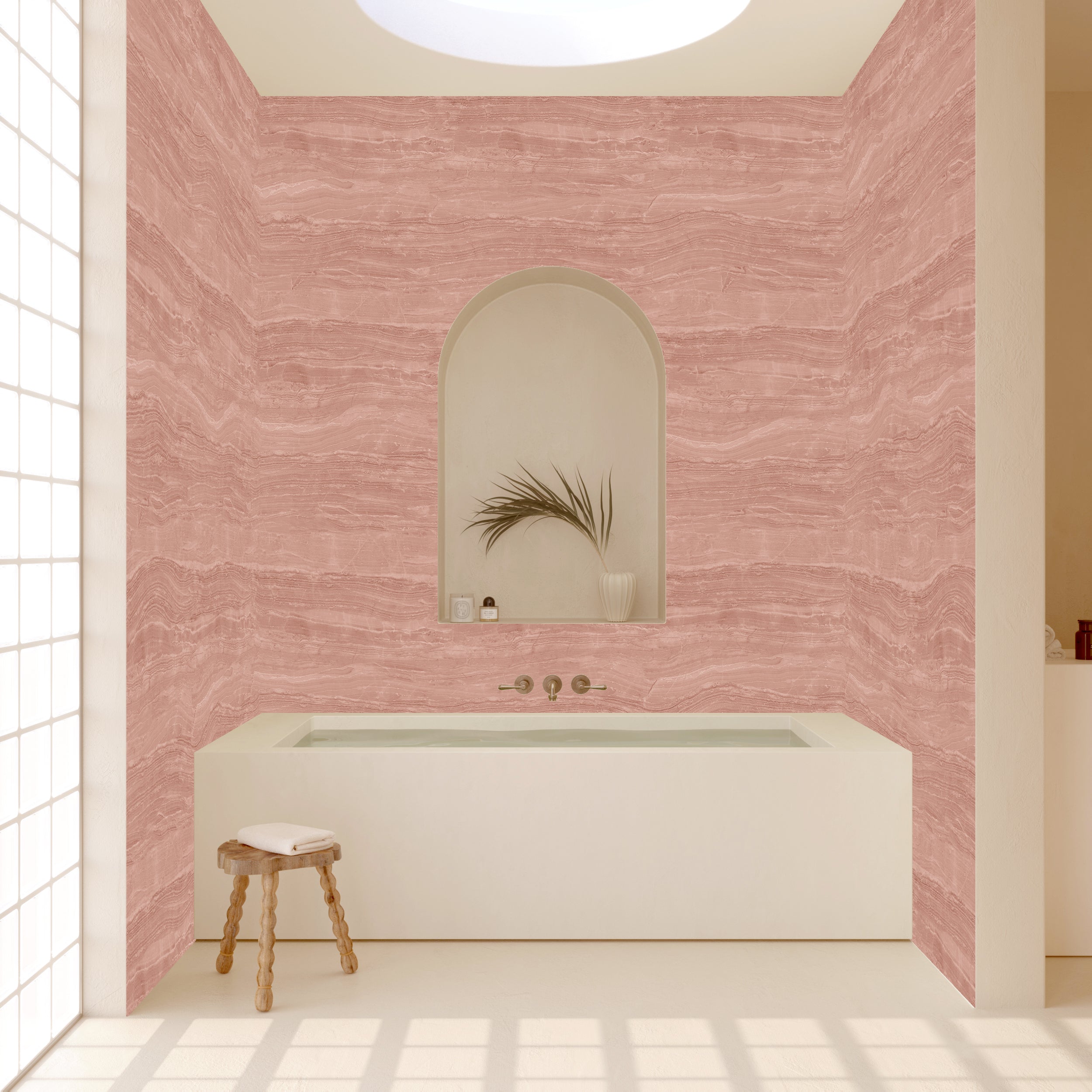 Travertine© Mural Wallpaper in Terracotta