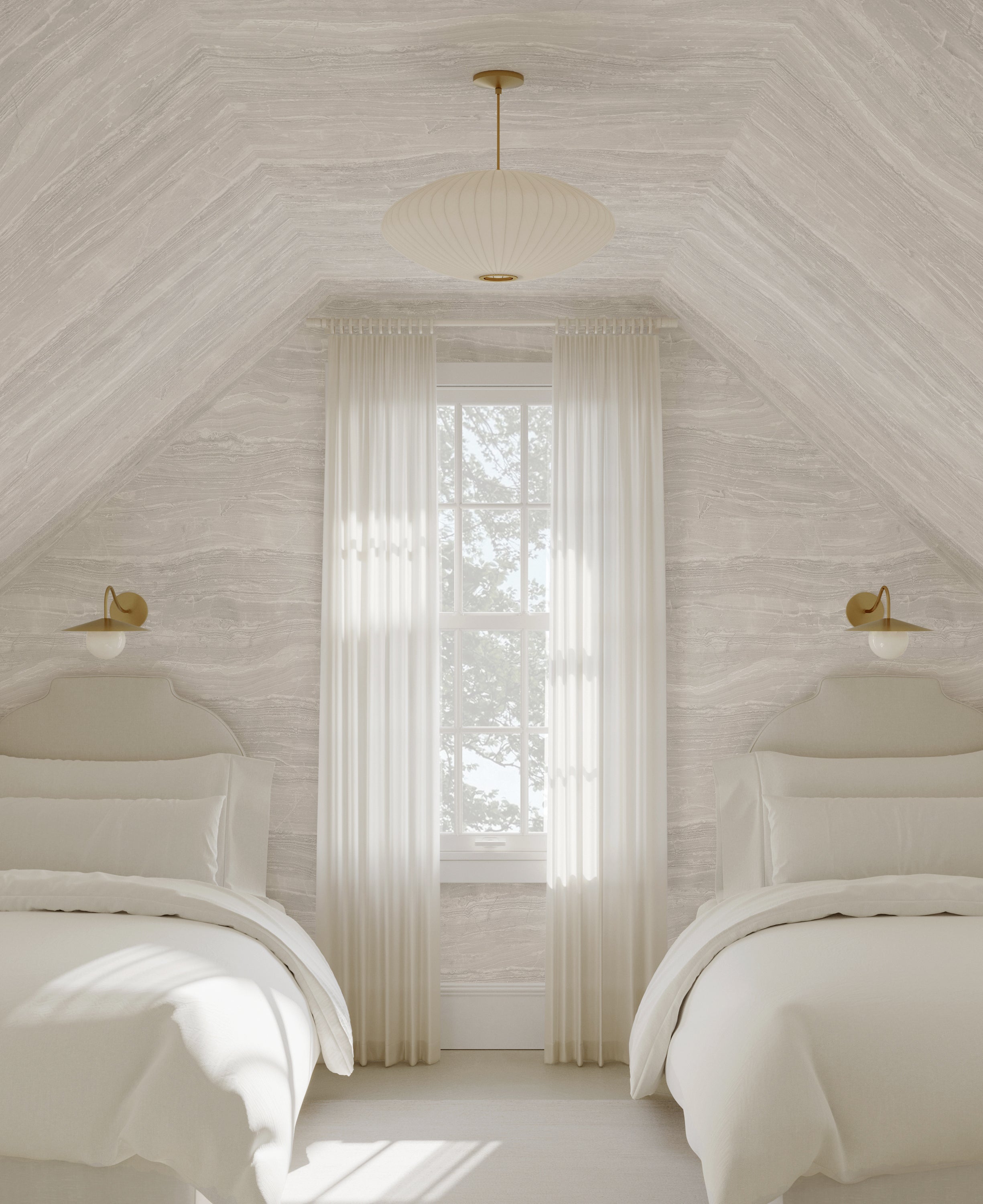 Travertine© Mural Wallpaper in Warm Grey