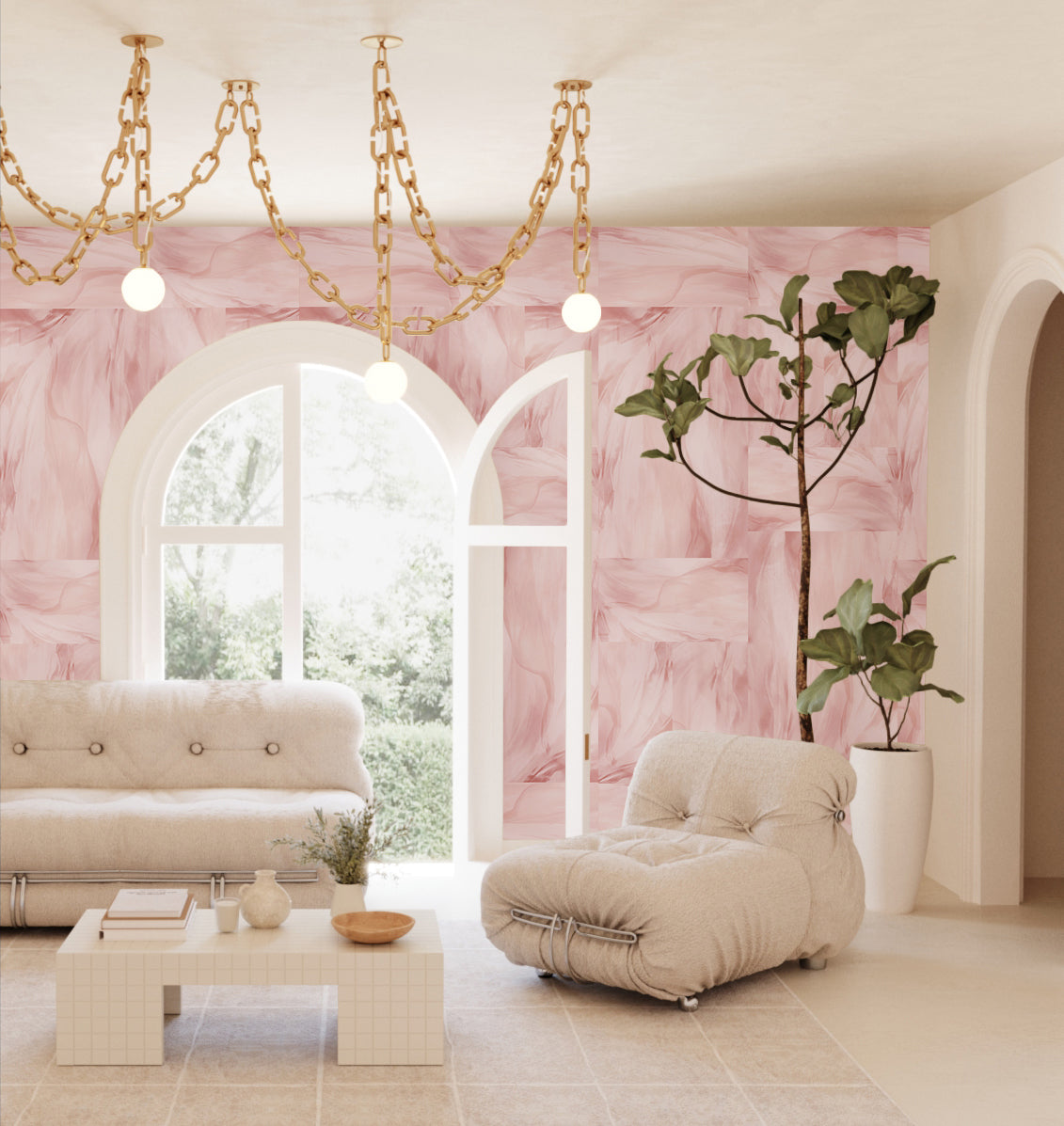 Tulle© Wallpaper in Blush