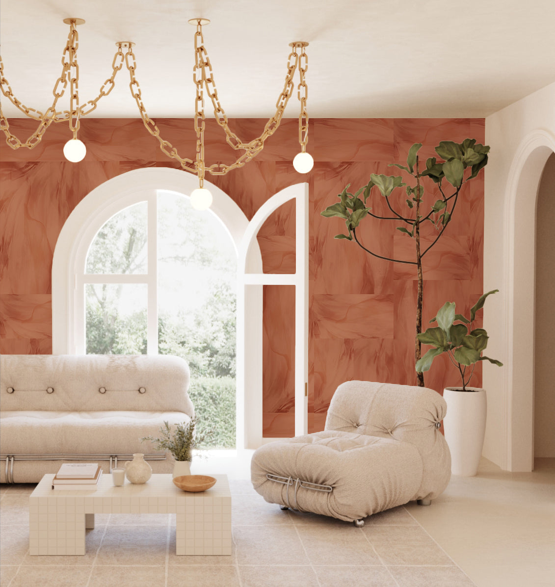 Tulle© Wallpaper in Clay