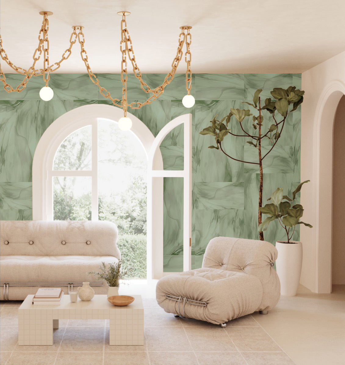 Tulle© Wallpaper in Green