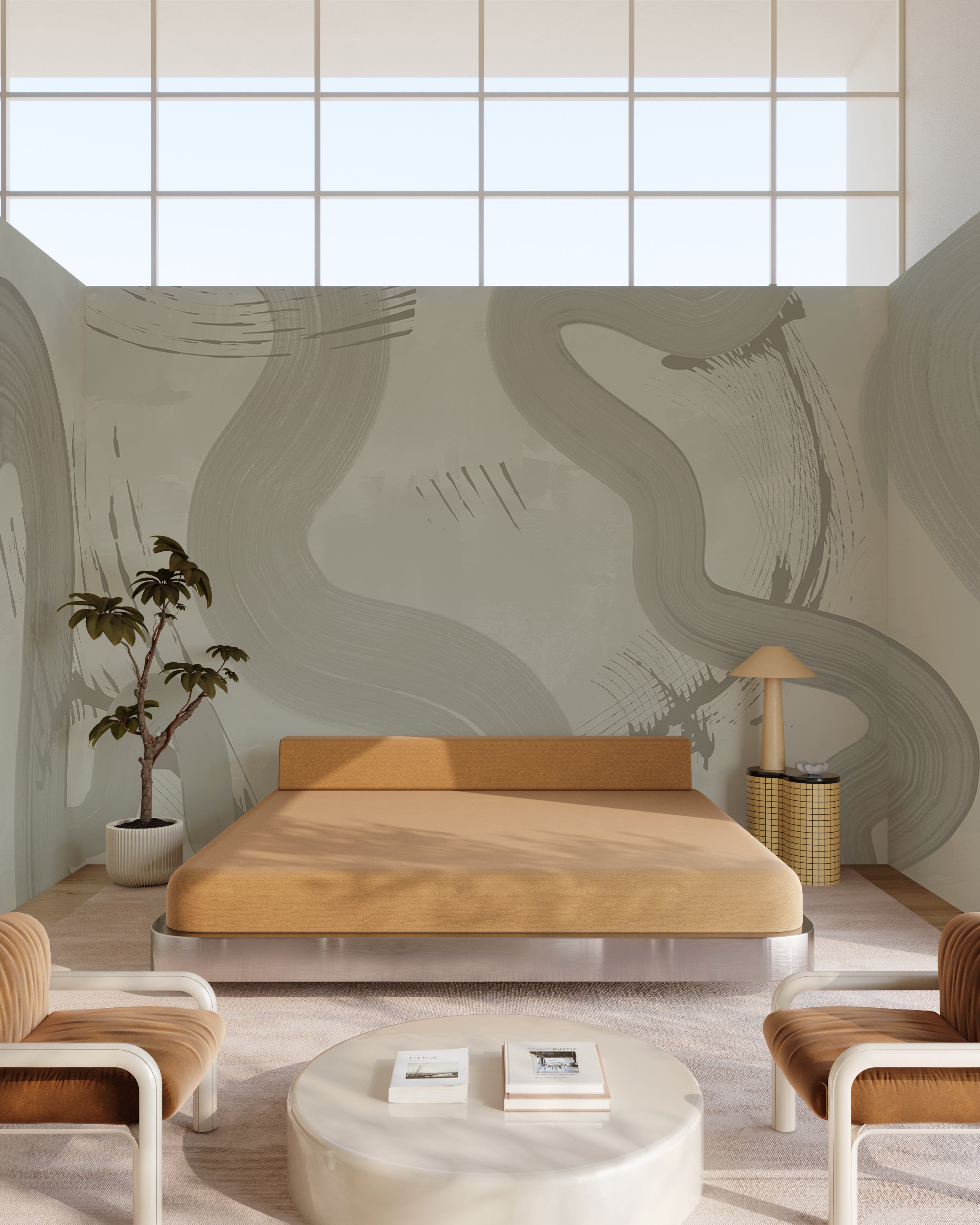 Untamed© Mural Wallpaper in Dusty Green