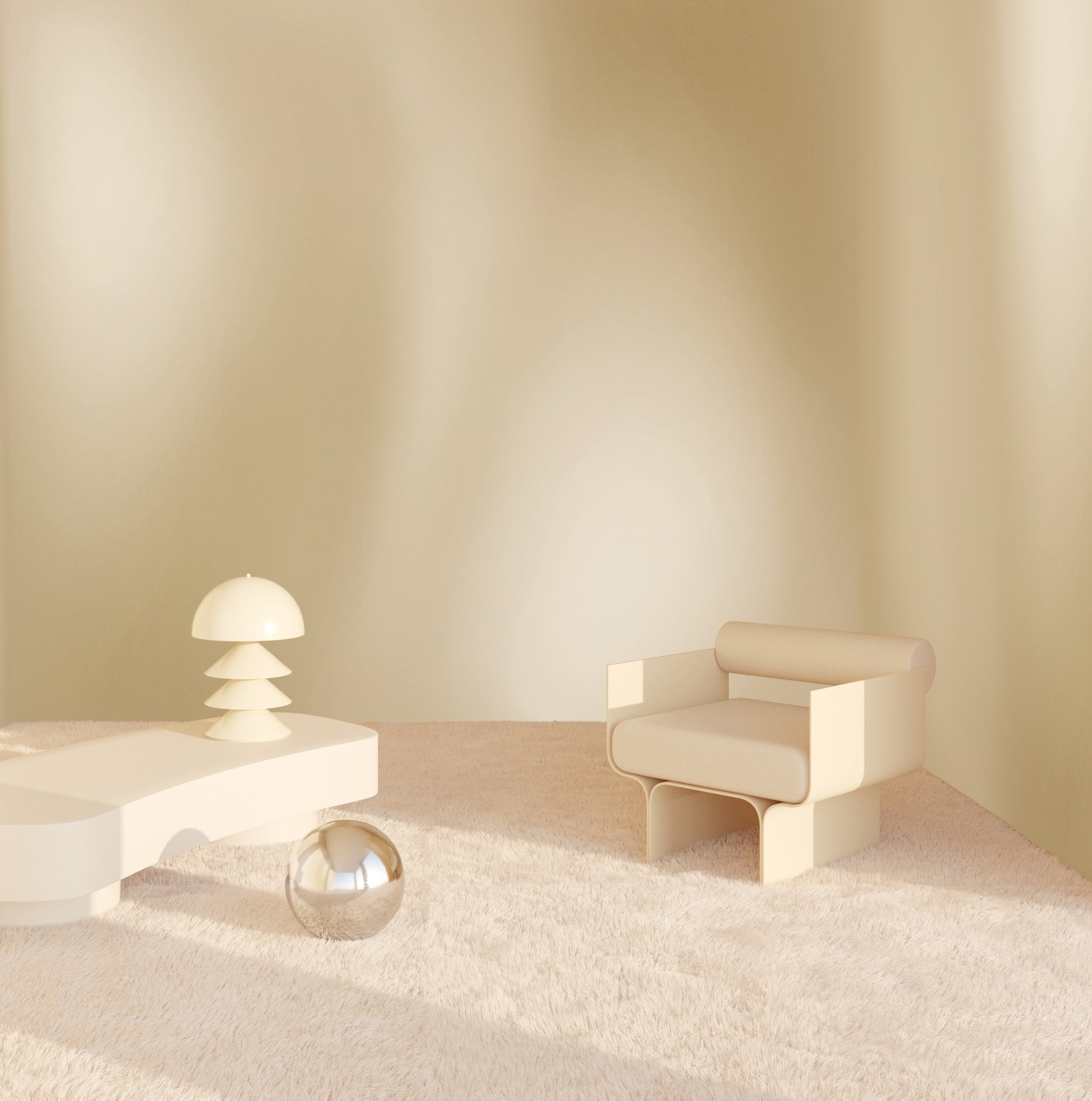 Waterfall© Wallpaper in creme