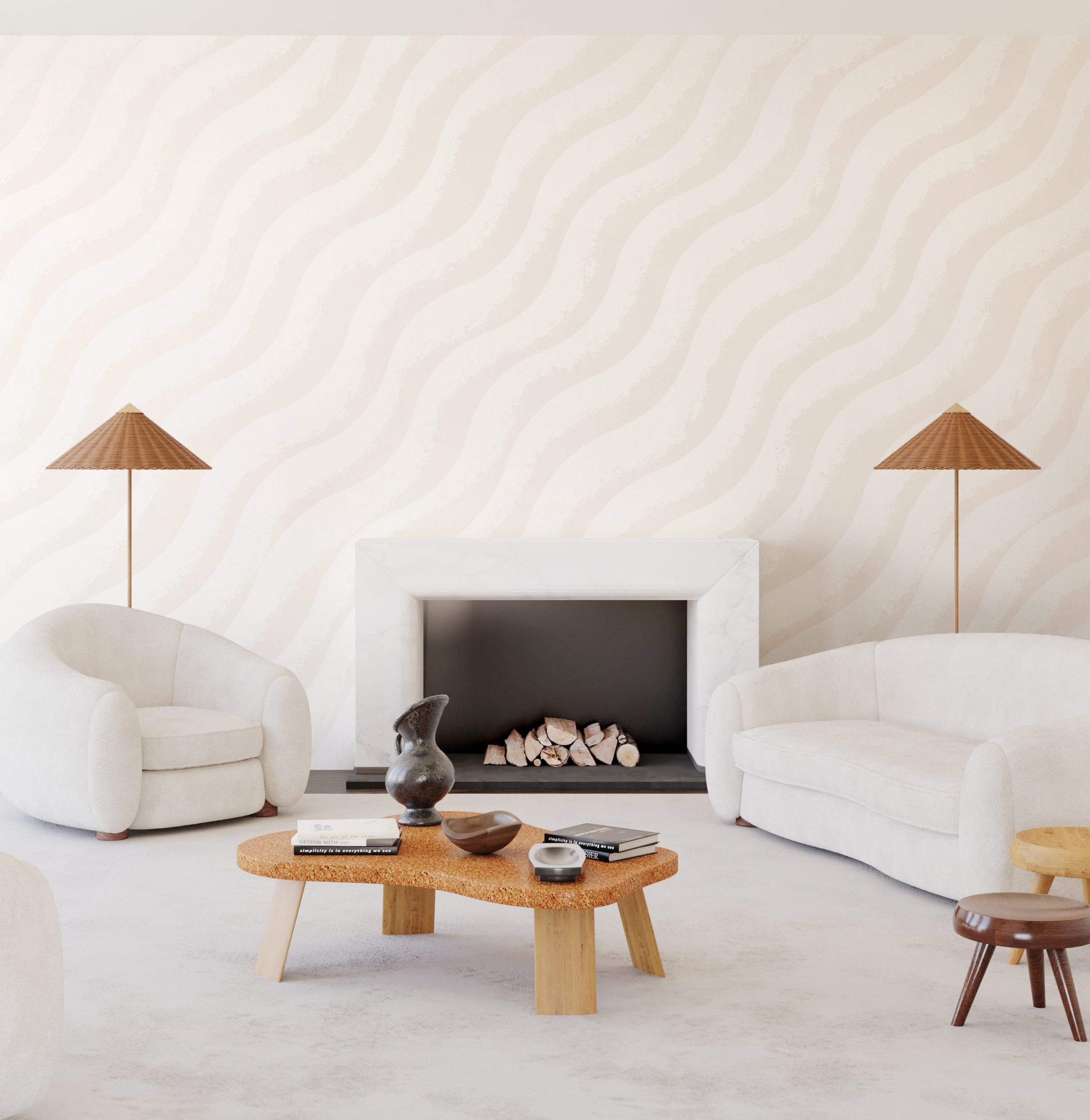 Whirl© Wallpaper in Beige