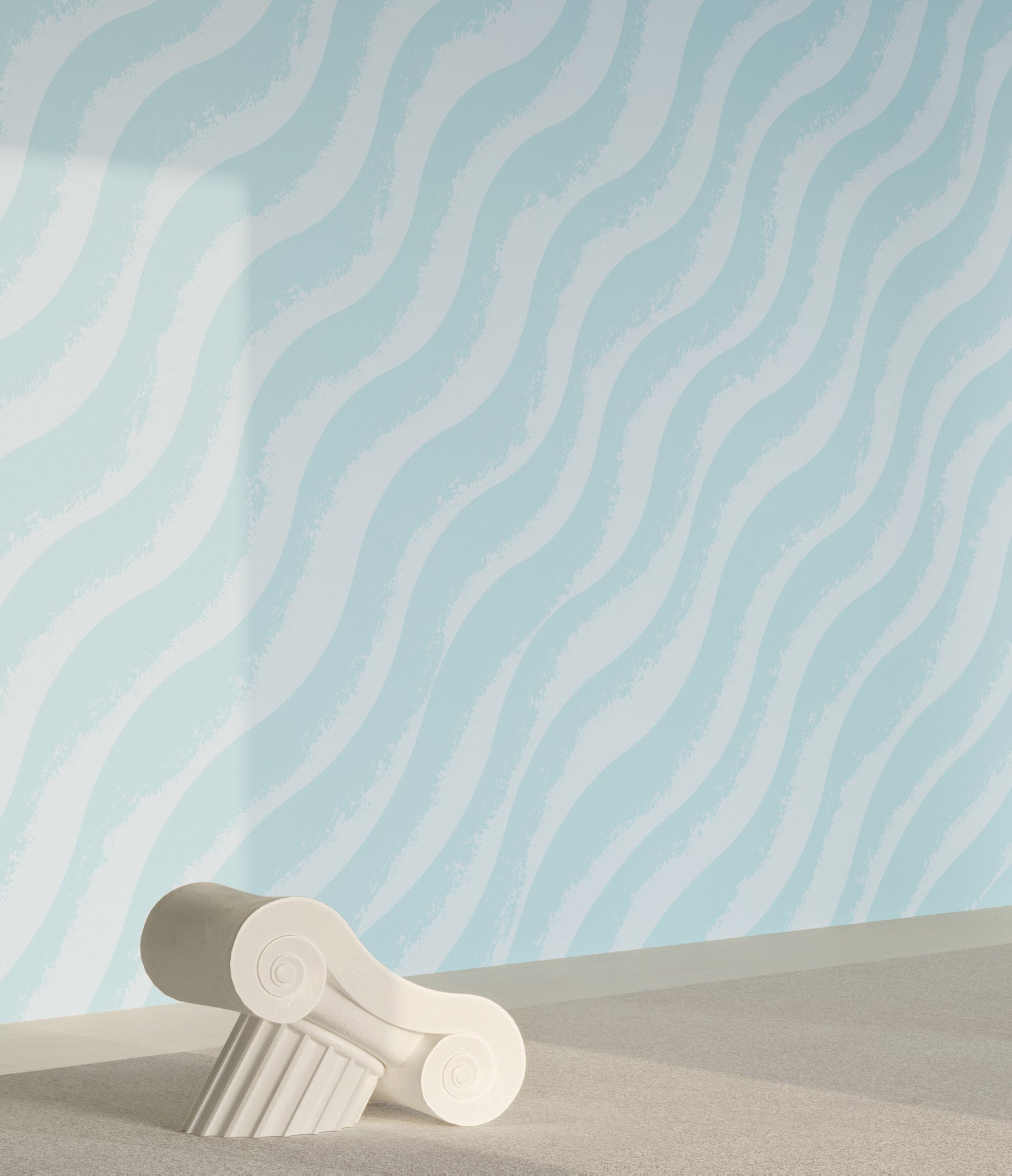 Whirl© Wallpaper in Powder Blue