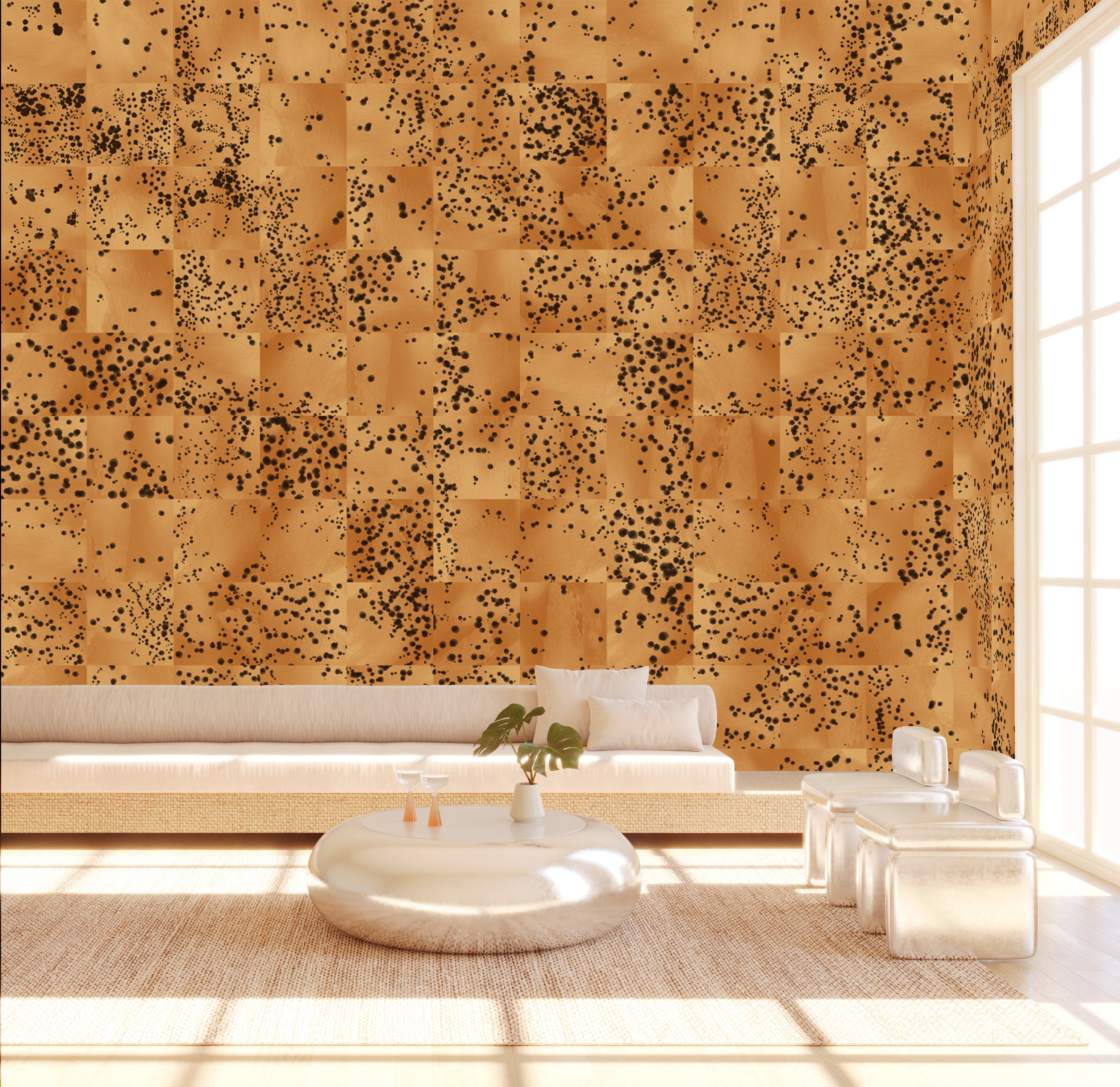 Wild Tile© Wallpaper in Papaya