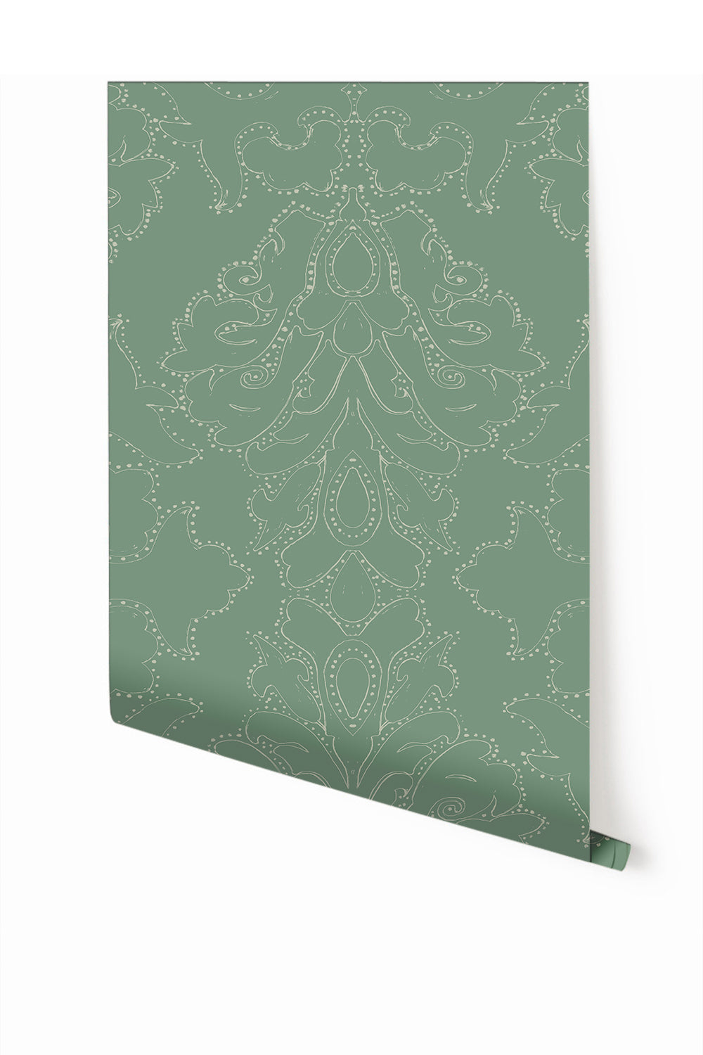 Western Damask© Wallpaper in Aloe