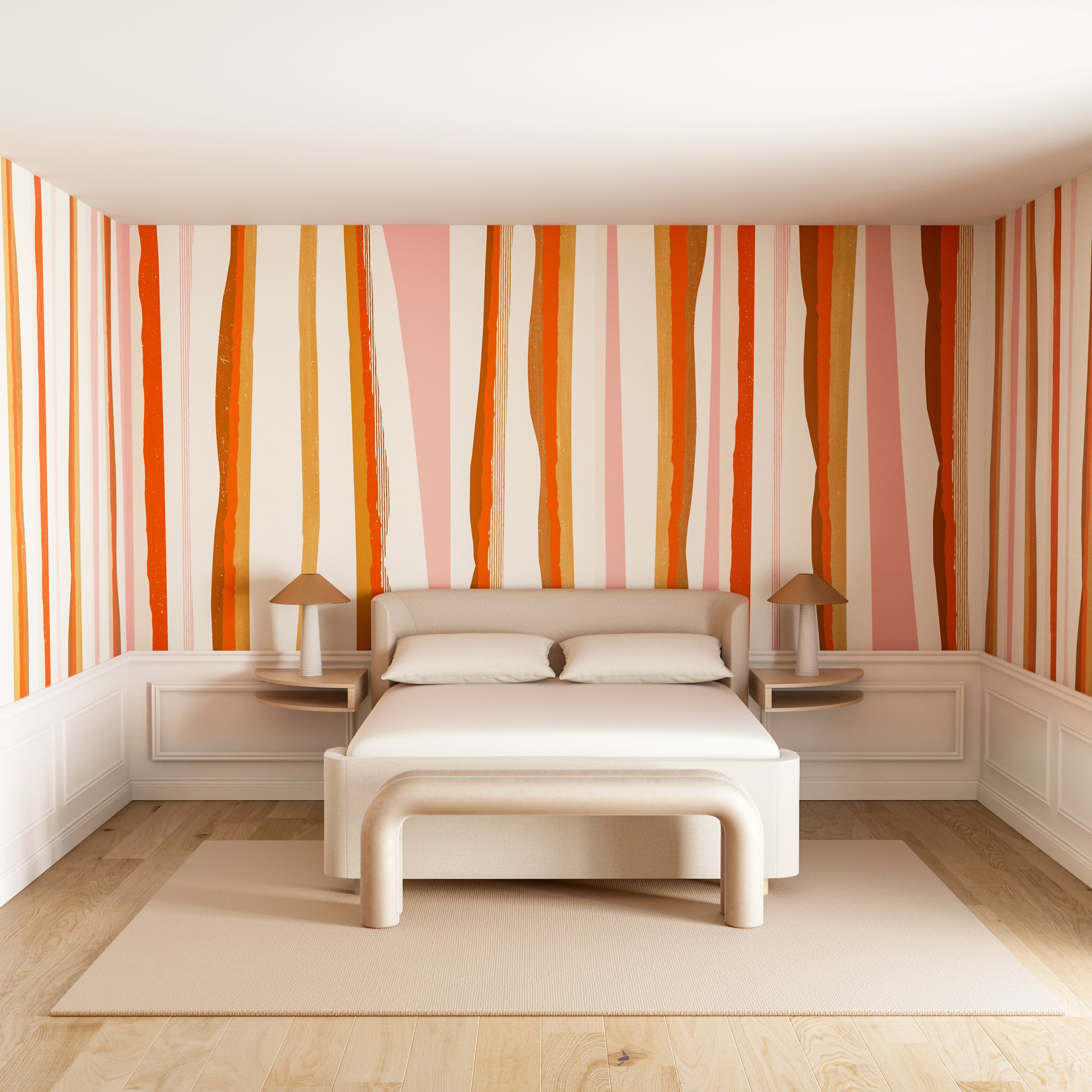 Longitude© Mural Wallpaper in Aperol