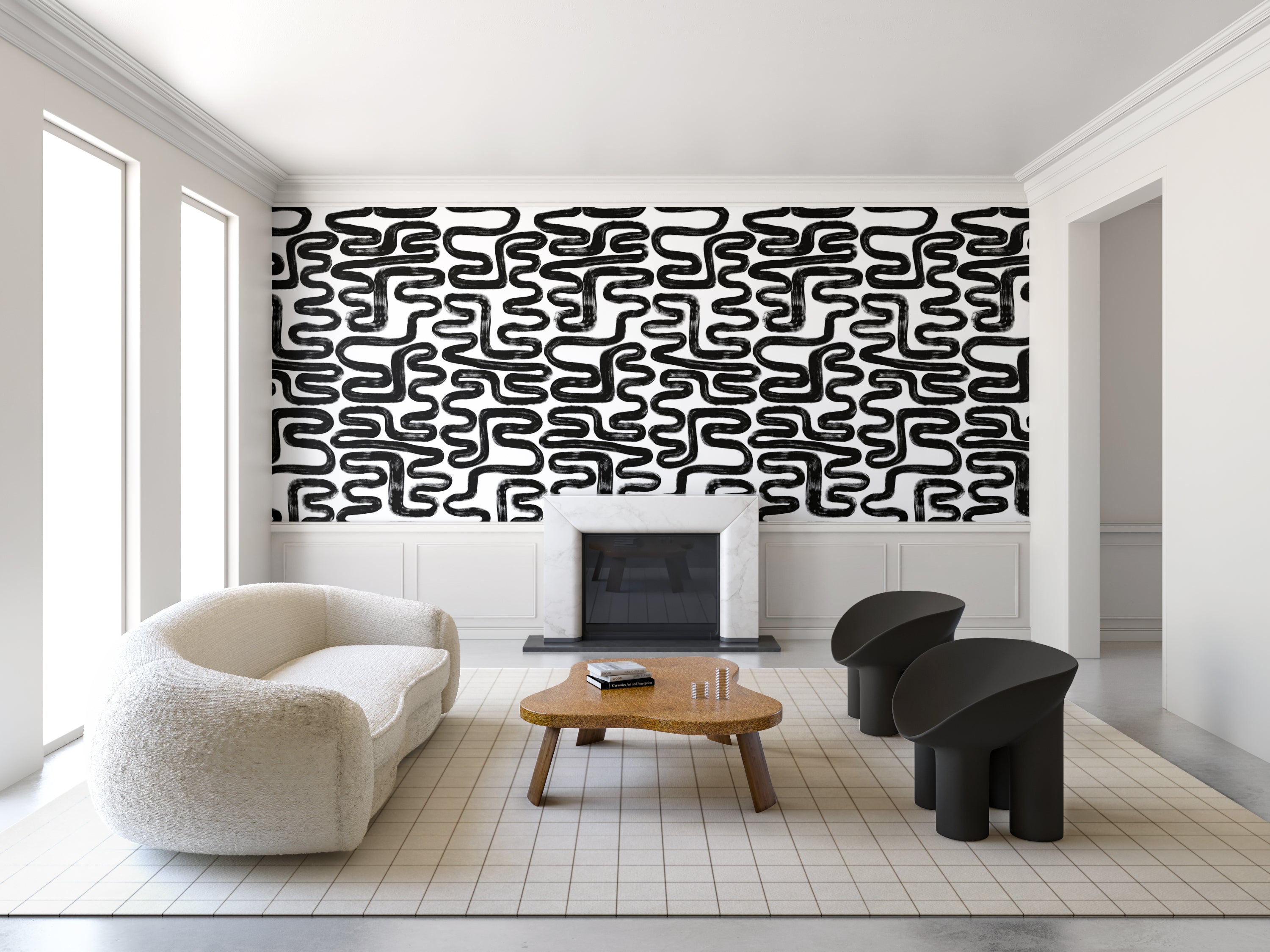 Azteca© Wallpaper in Black + White