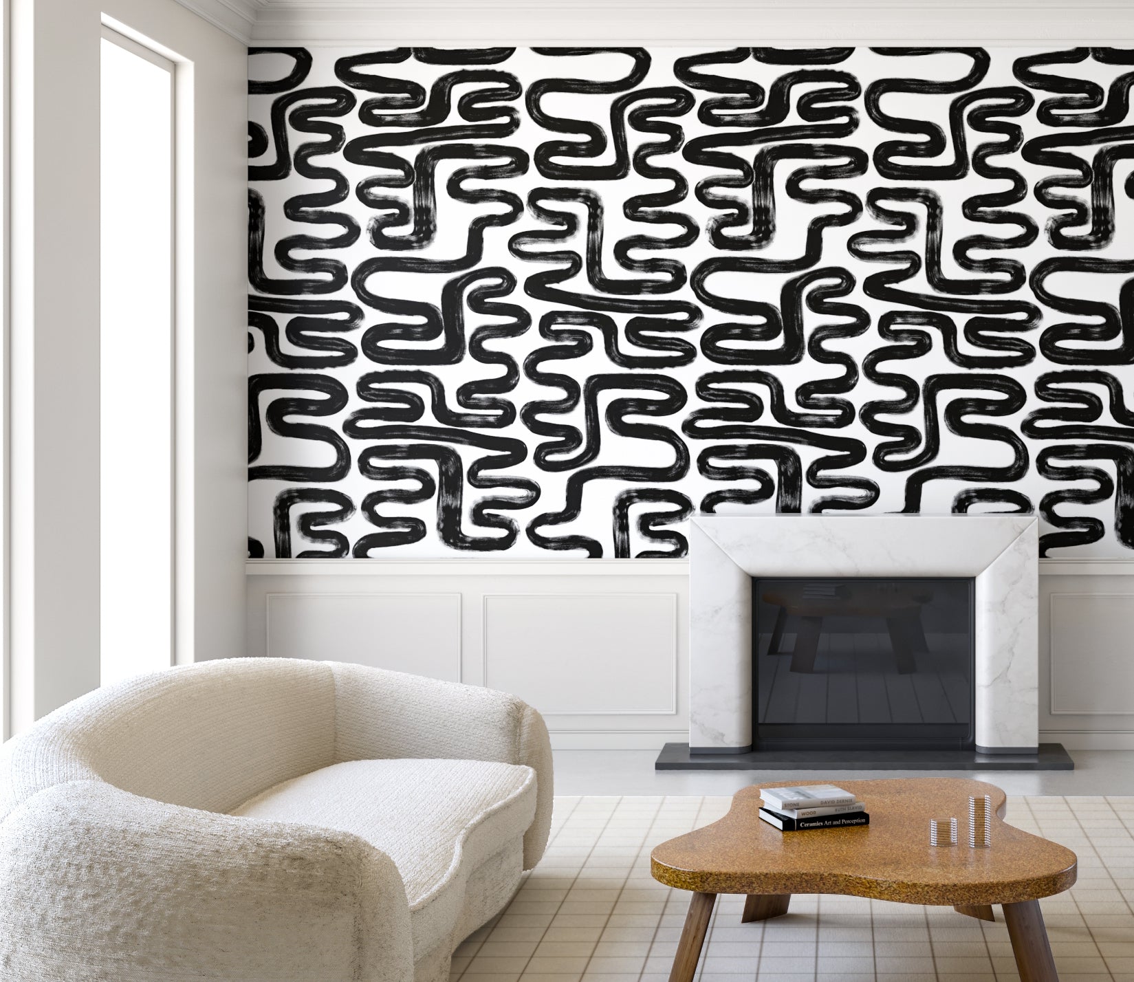 Azteca© Wallpaper in Black + White