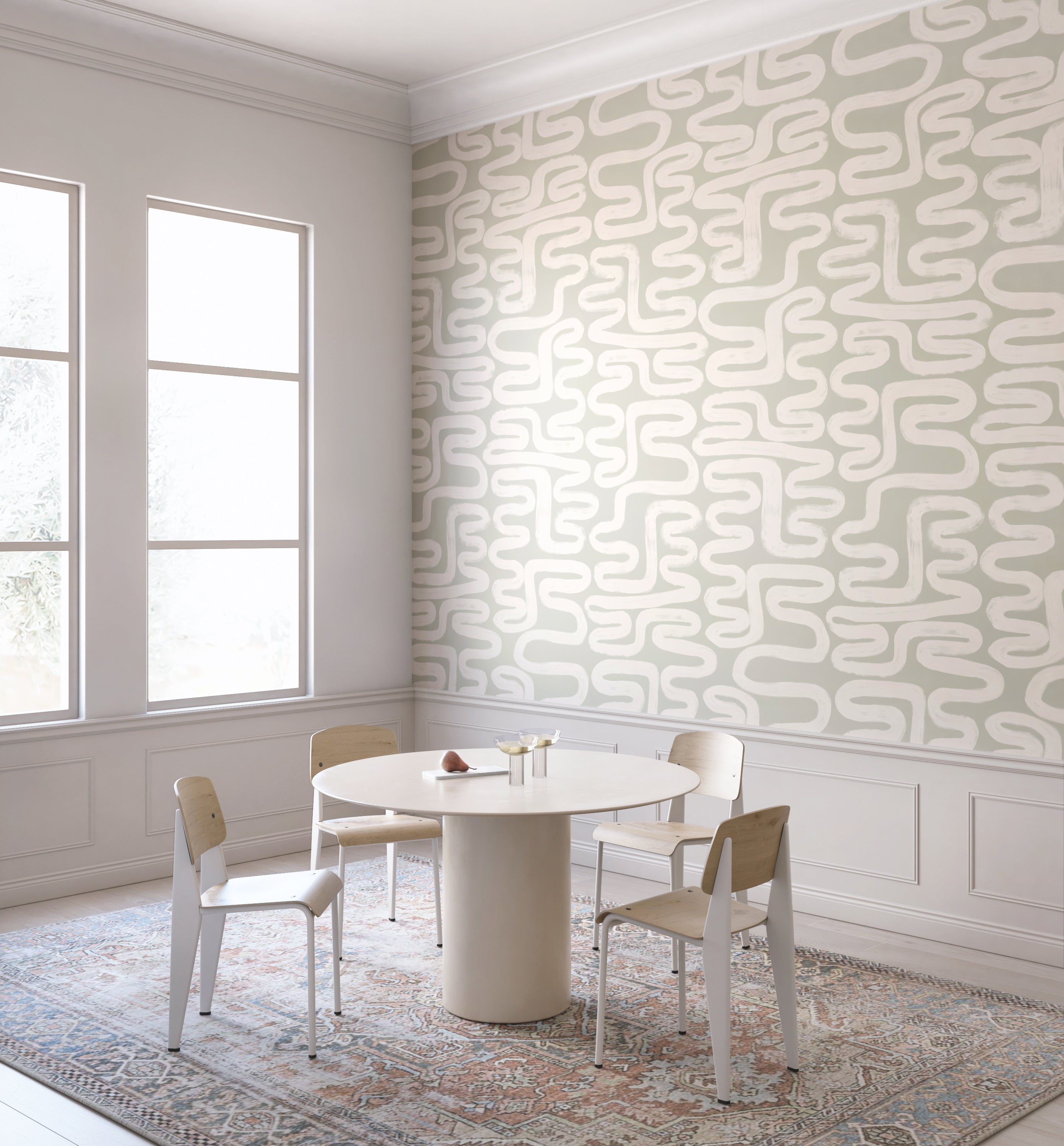 Azteca© Wallpaper in Soapstone