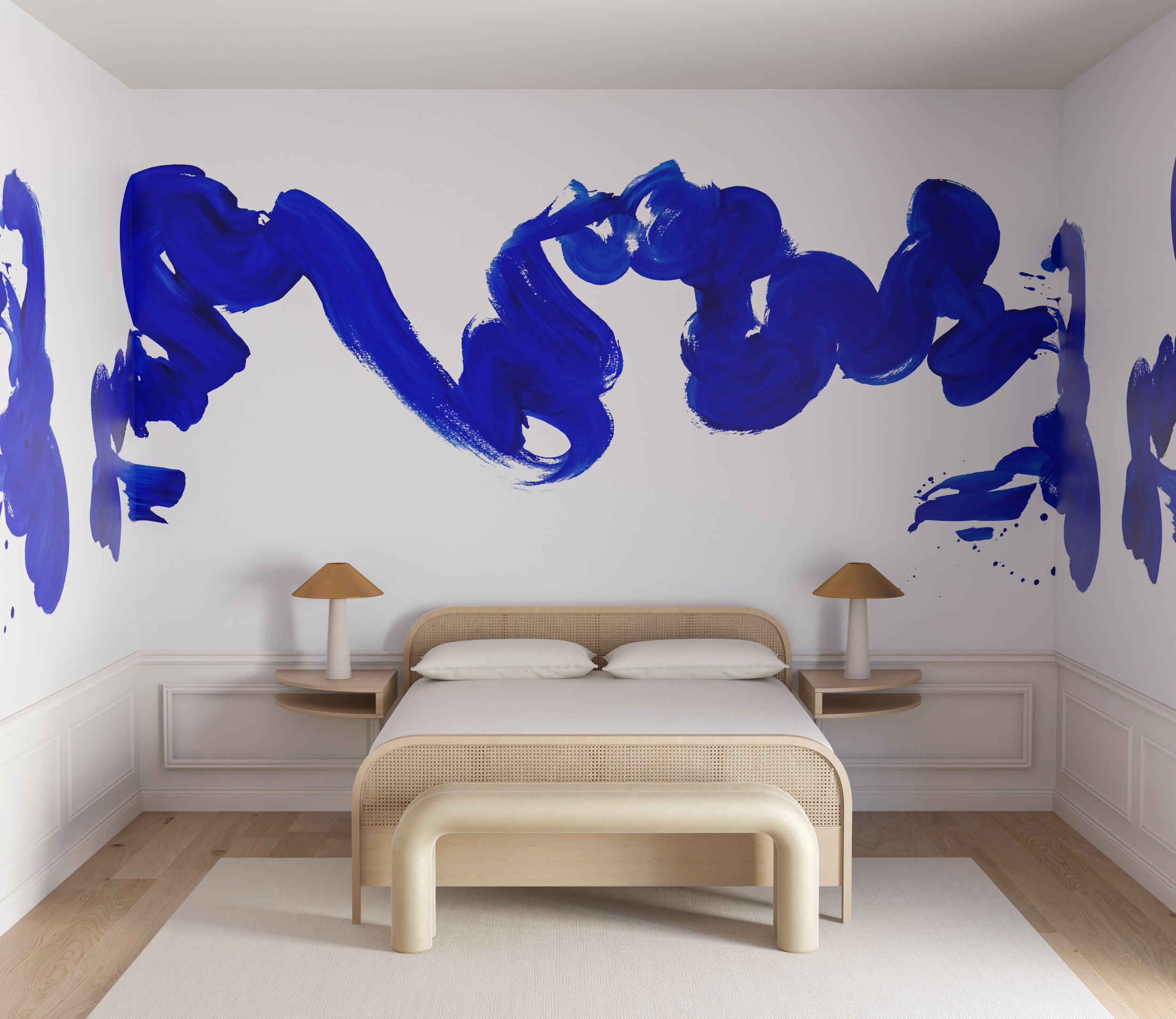 Abstract Art© Mural Wallpaper in Cobalt