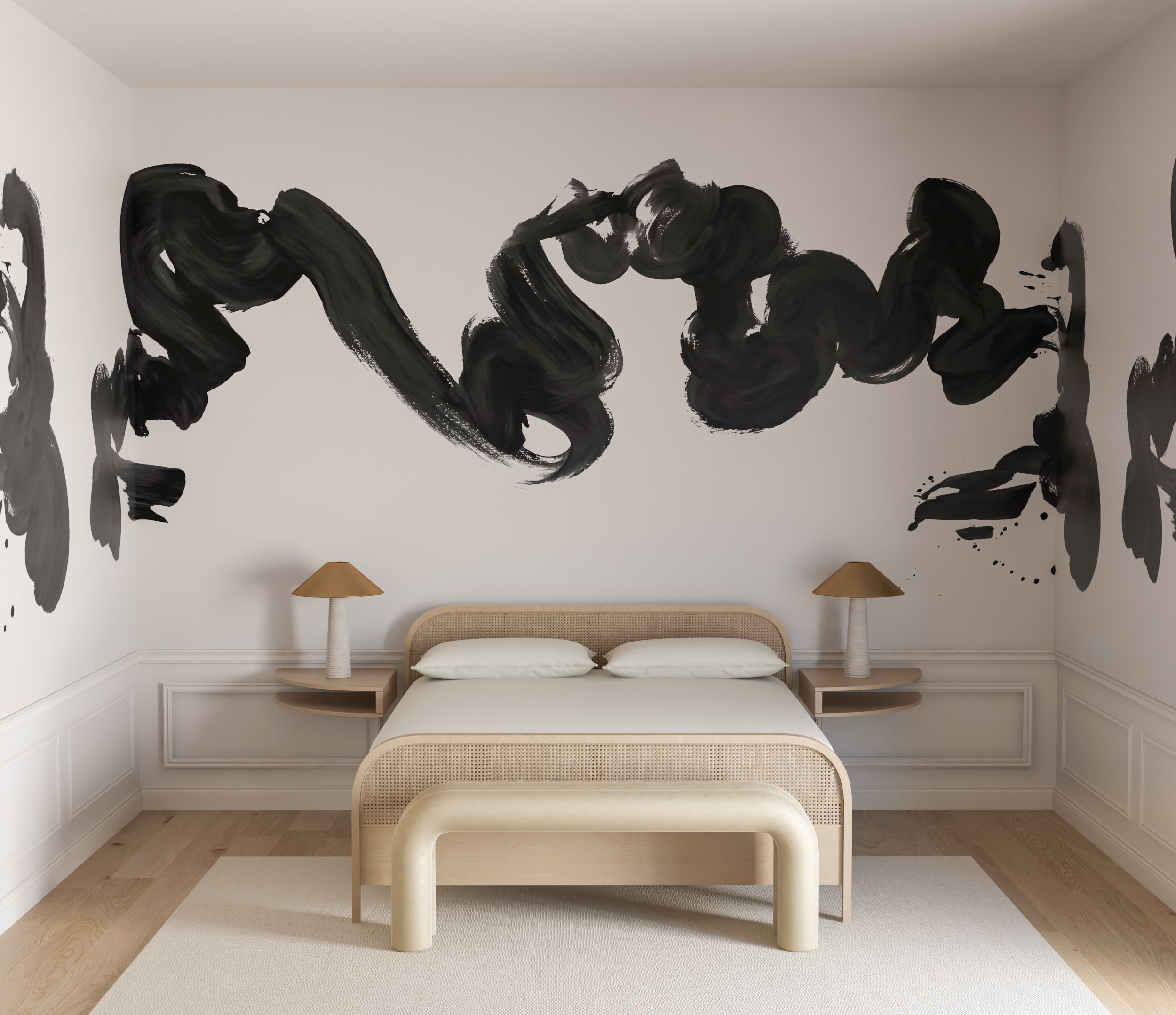 Abstract Art© Mural Wallpaper in Smoke