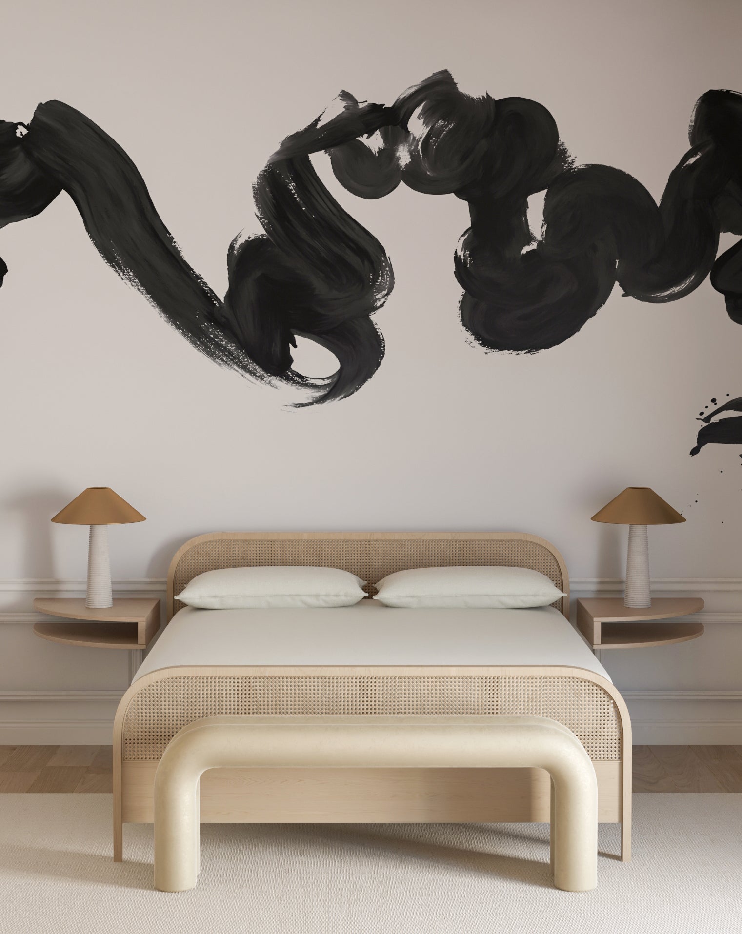 Abstract Art© Mural Wallpaper in Smoke