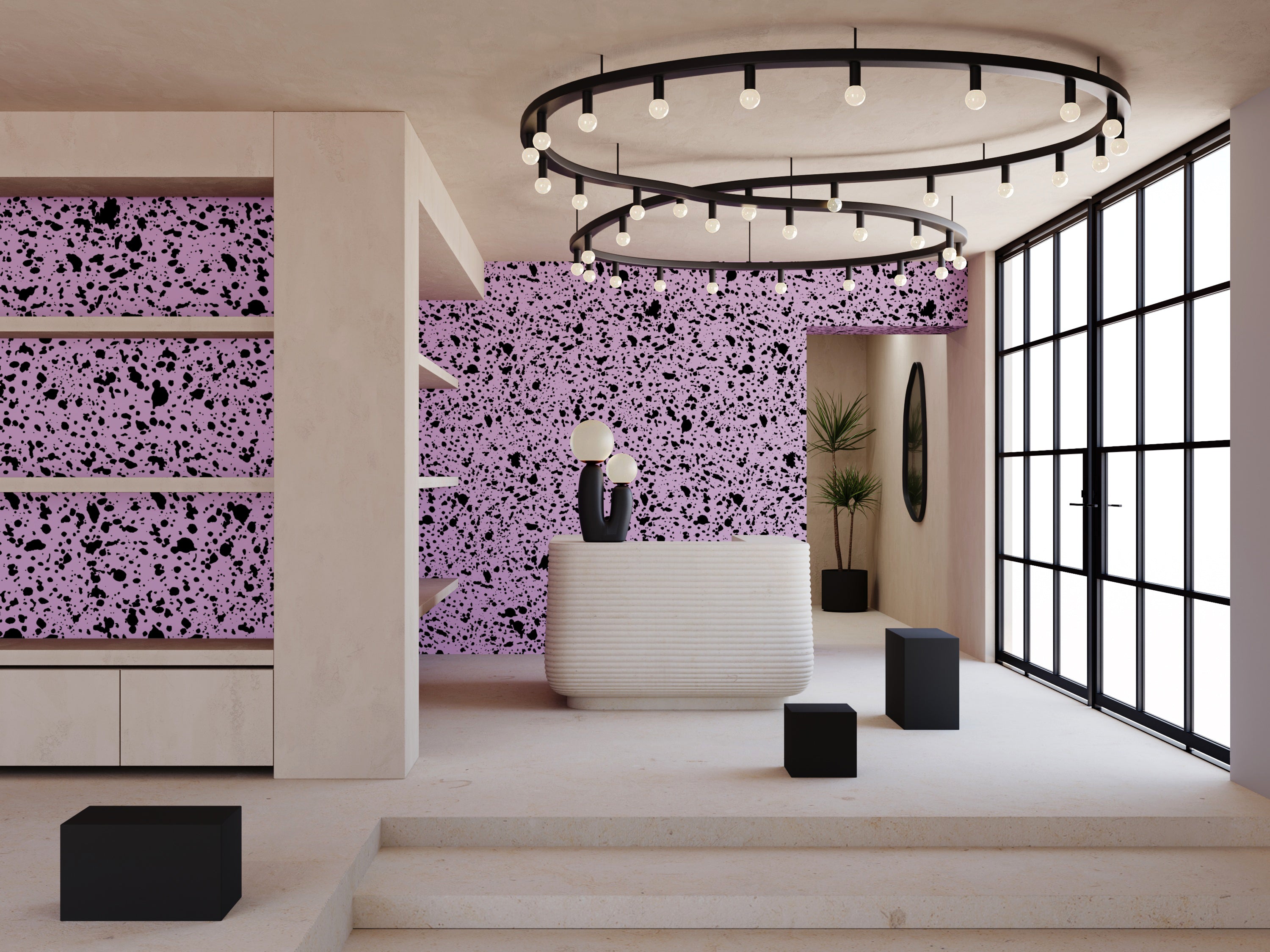 Appaloosa© Mural Wallpaper in Purple + Black