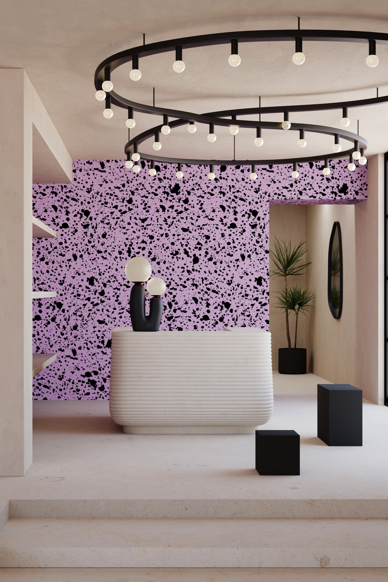 Appaloosa© Mural Wallpaper in Purple + Black