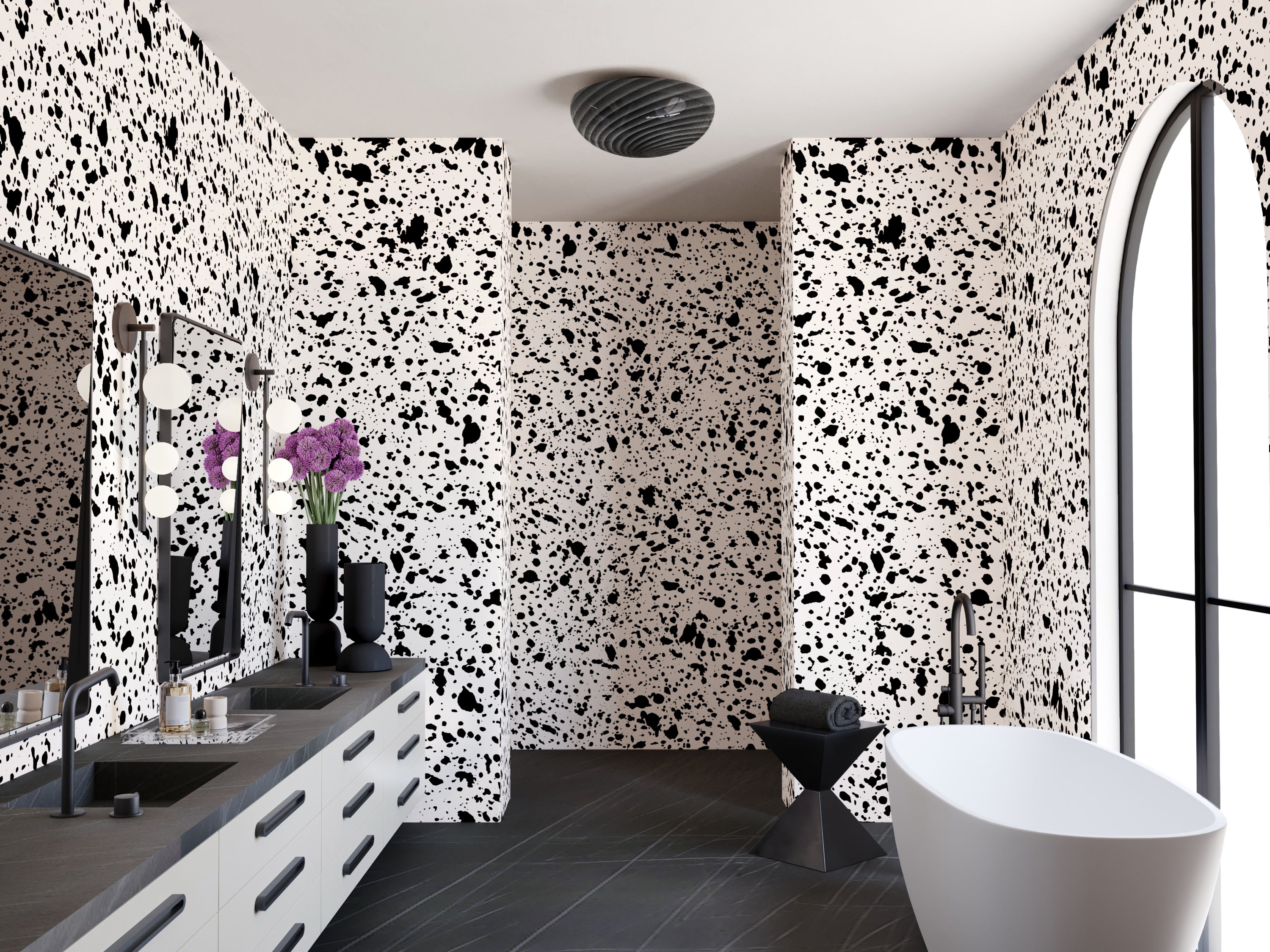 Appaloosa© Mural Wallpaper in Black + Cremé