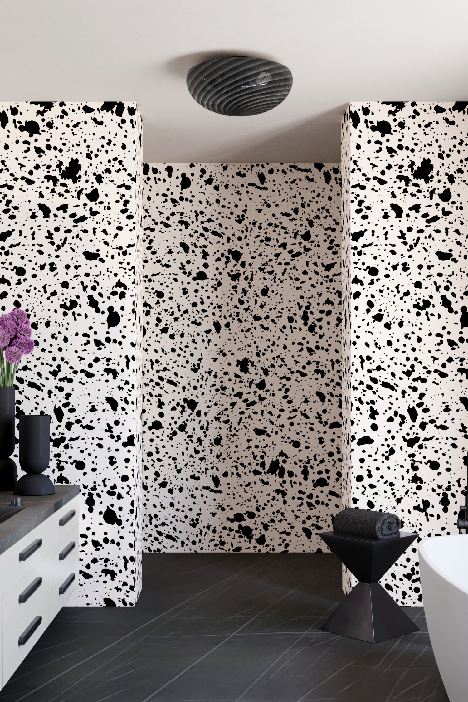 Appaloosa© Mural Wallpaper in Black + Cremé