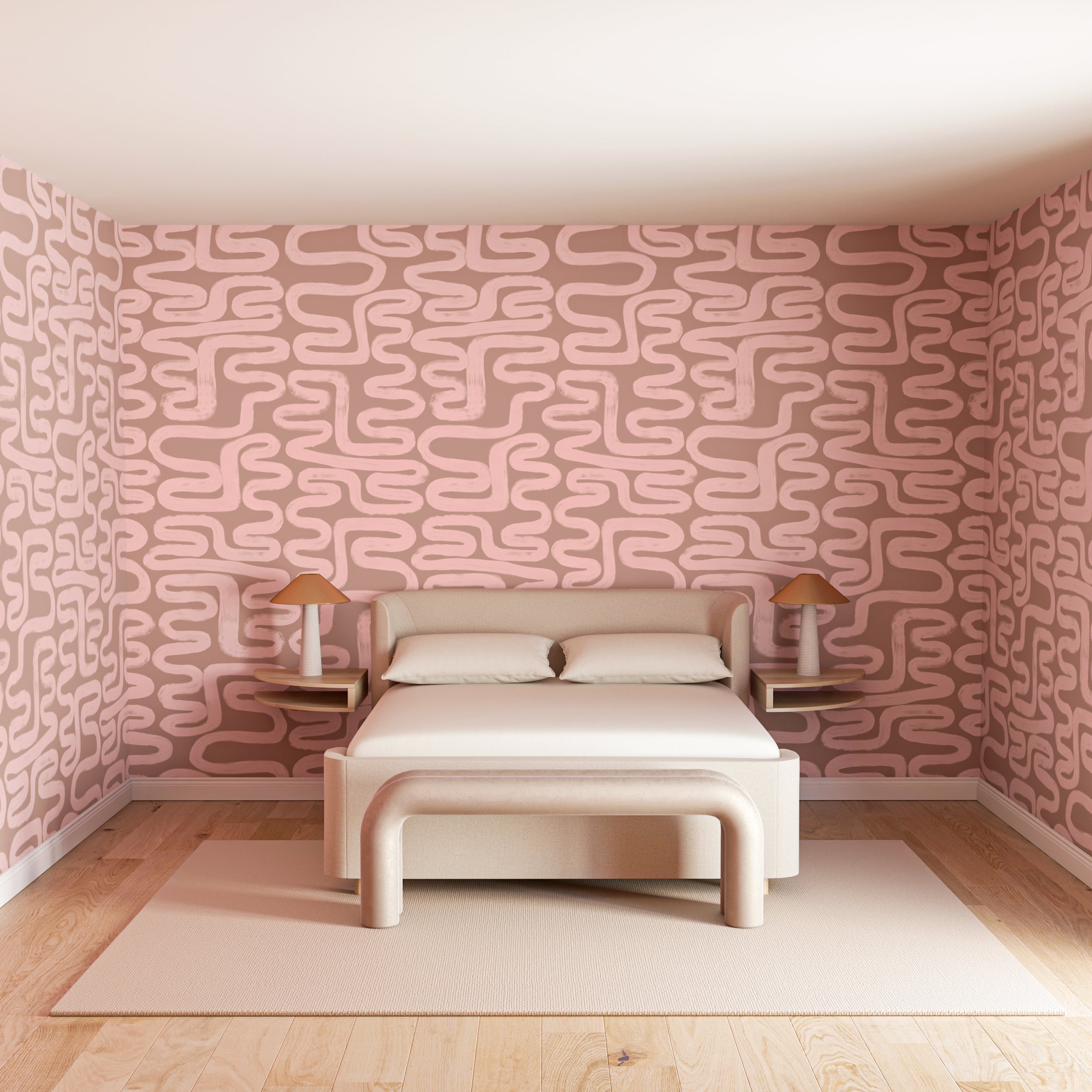 Azteca© Wallpaper in Cactus Blossom