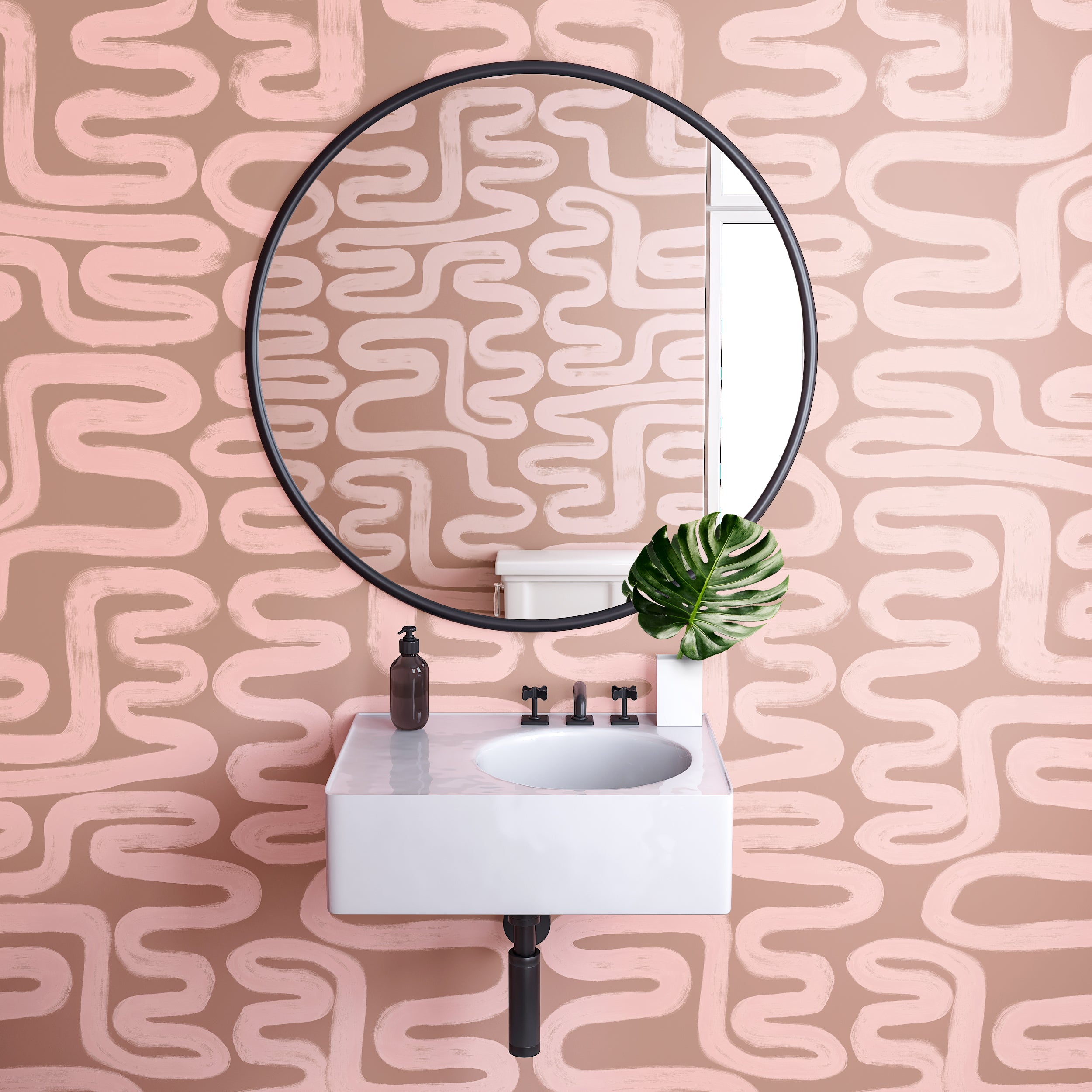 Azteca© Wallpaper in Cactus Blossom