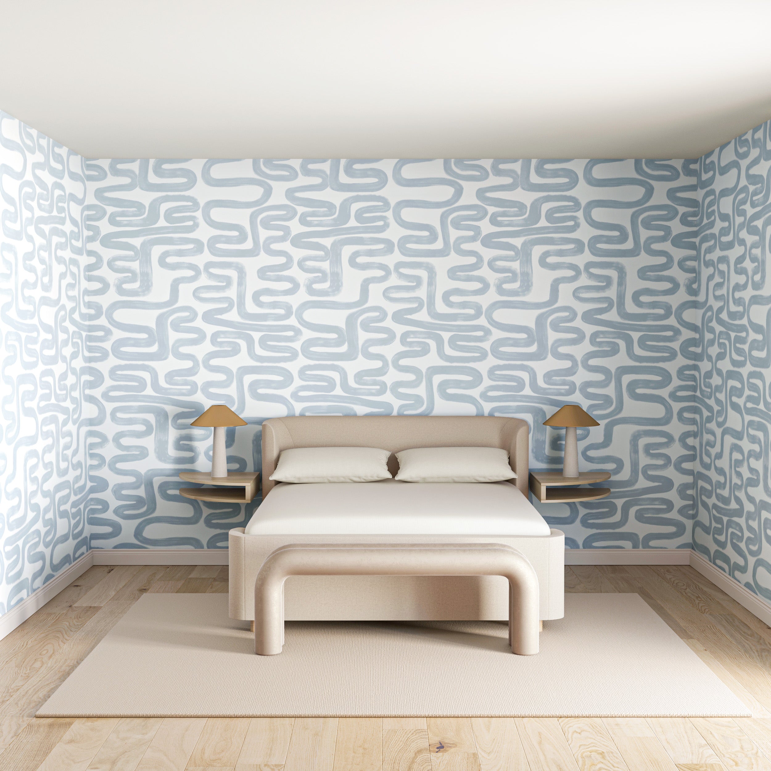 Azteca© Wallpaper in Pale Blue