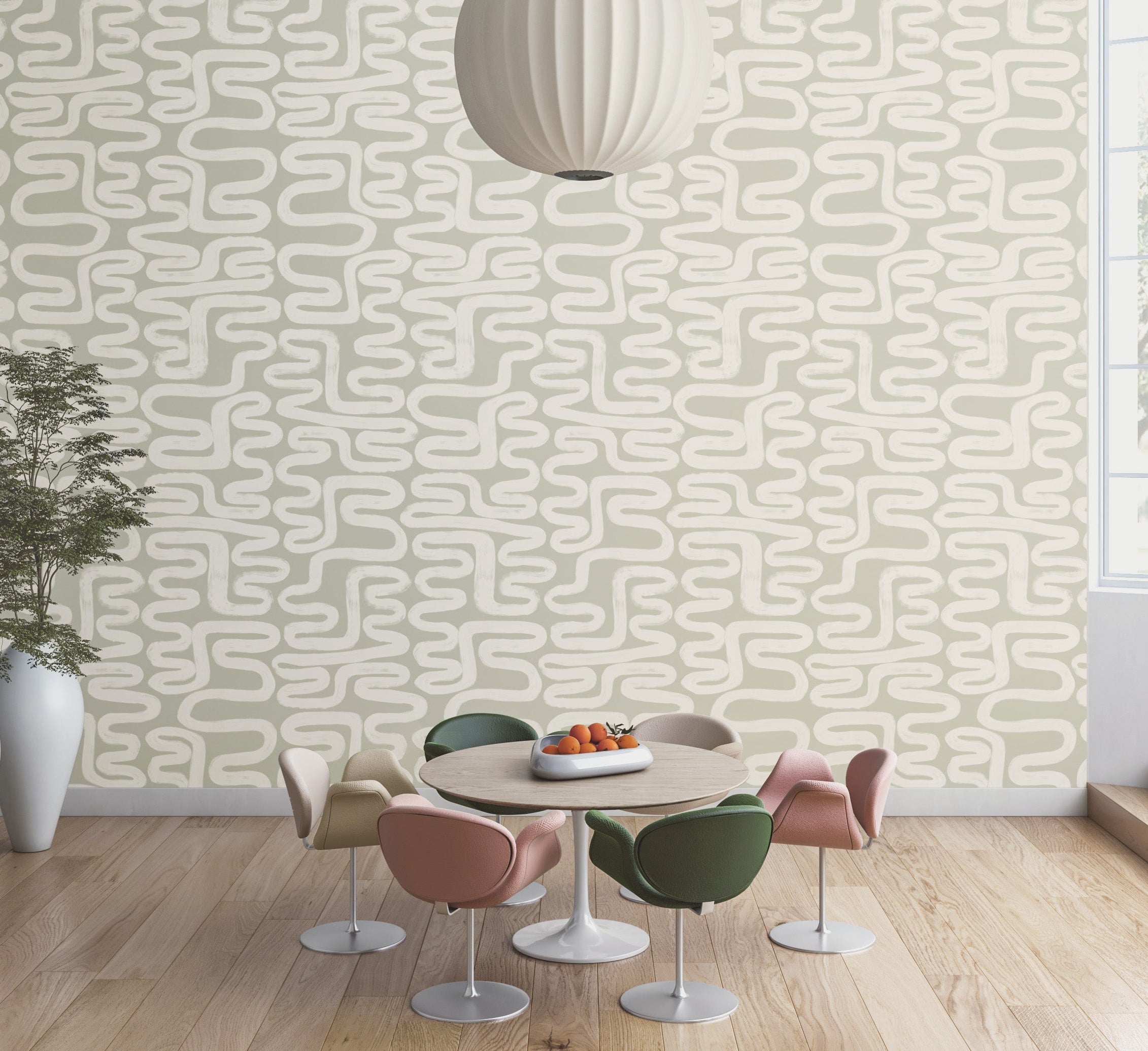 Azteca© Wallpaper in Soapstone