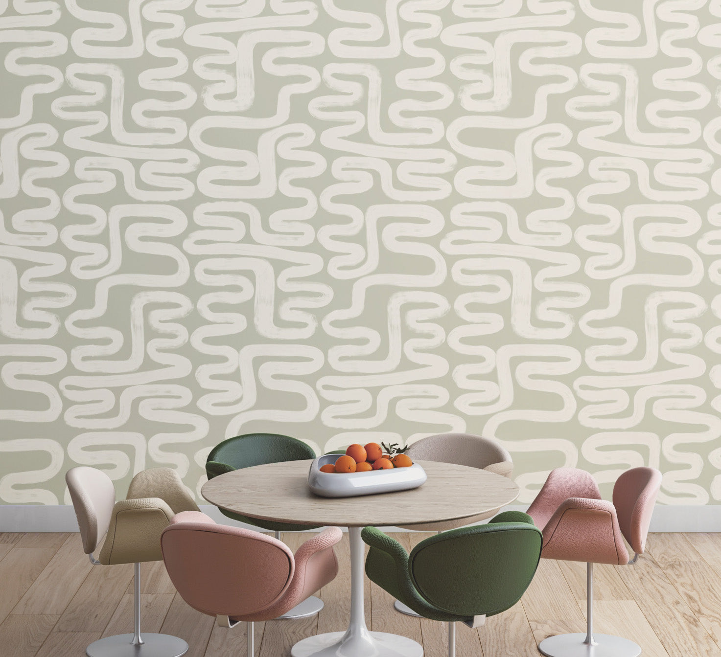 Azteca© Wallpaper in Soapstone