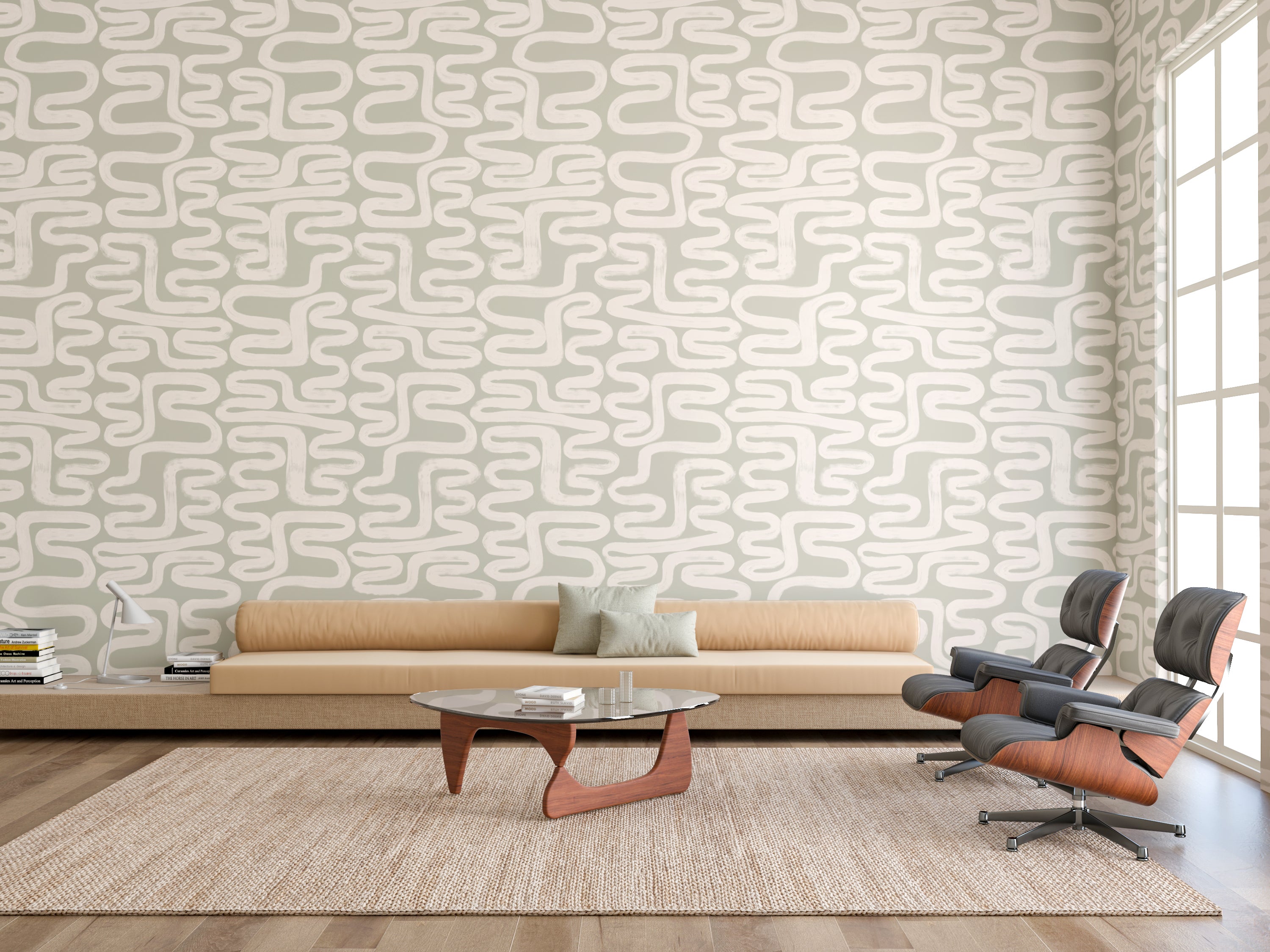 Azteca© Wallpaper in Soapstone