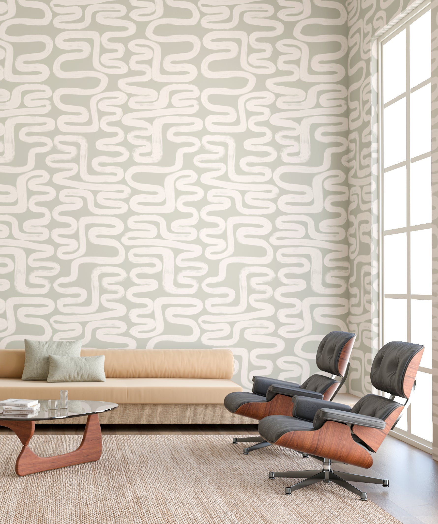 Azteca© Wallpaper in Soapstone