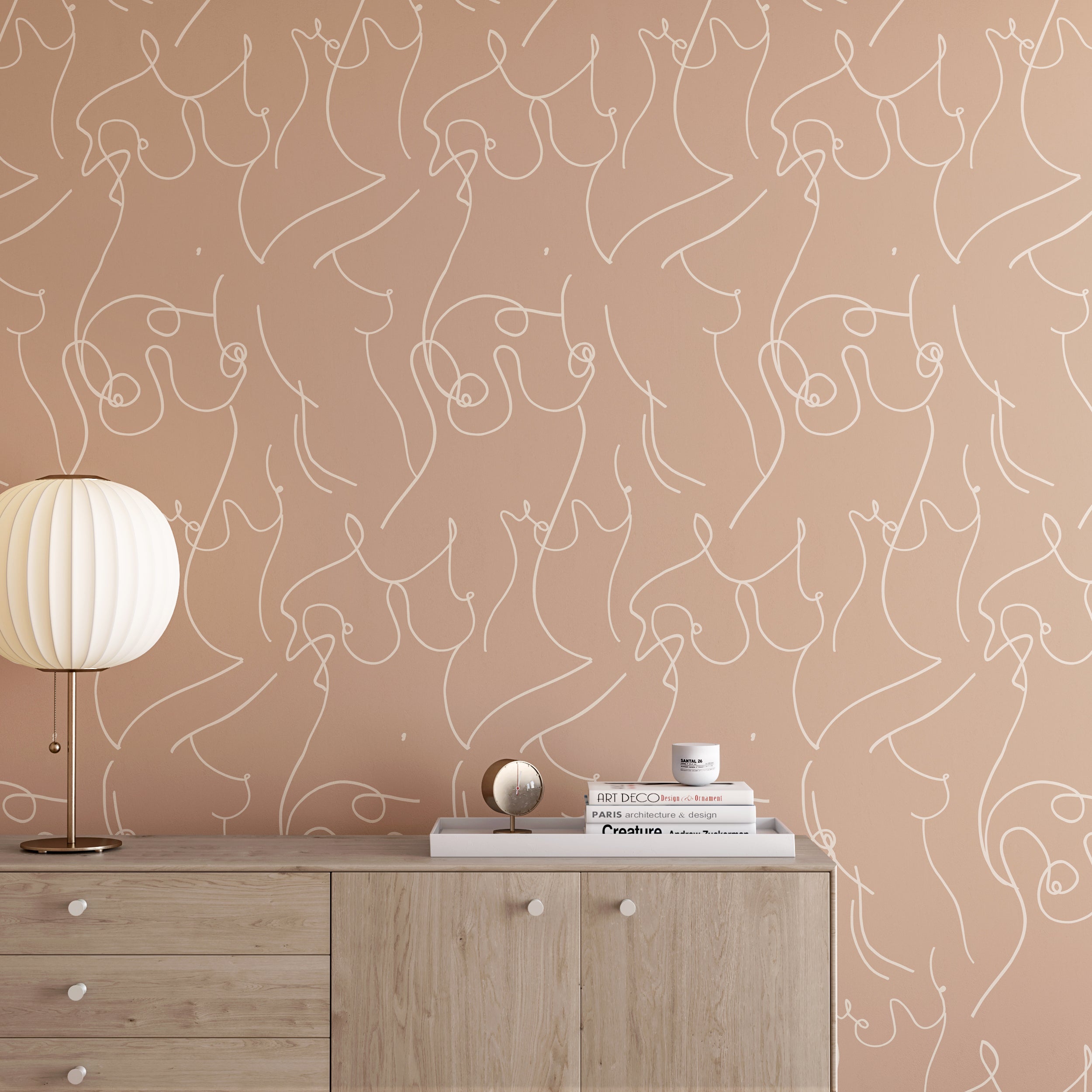 Bosom© Wallpaper in Dusty Rose