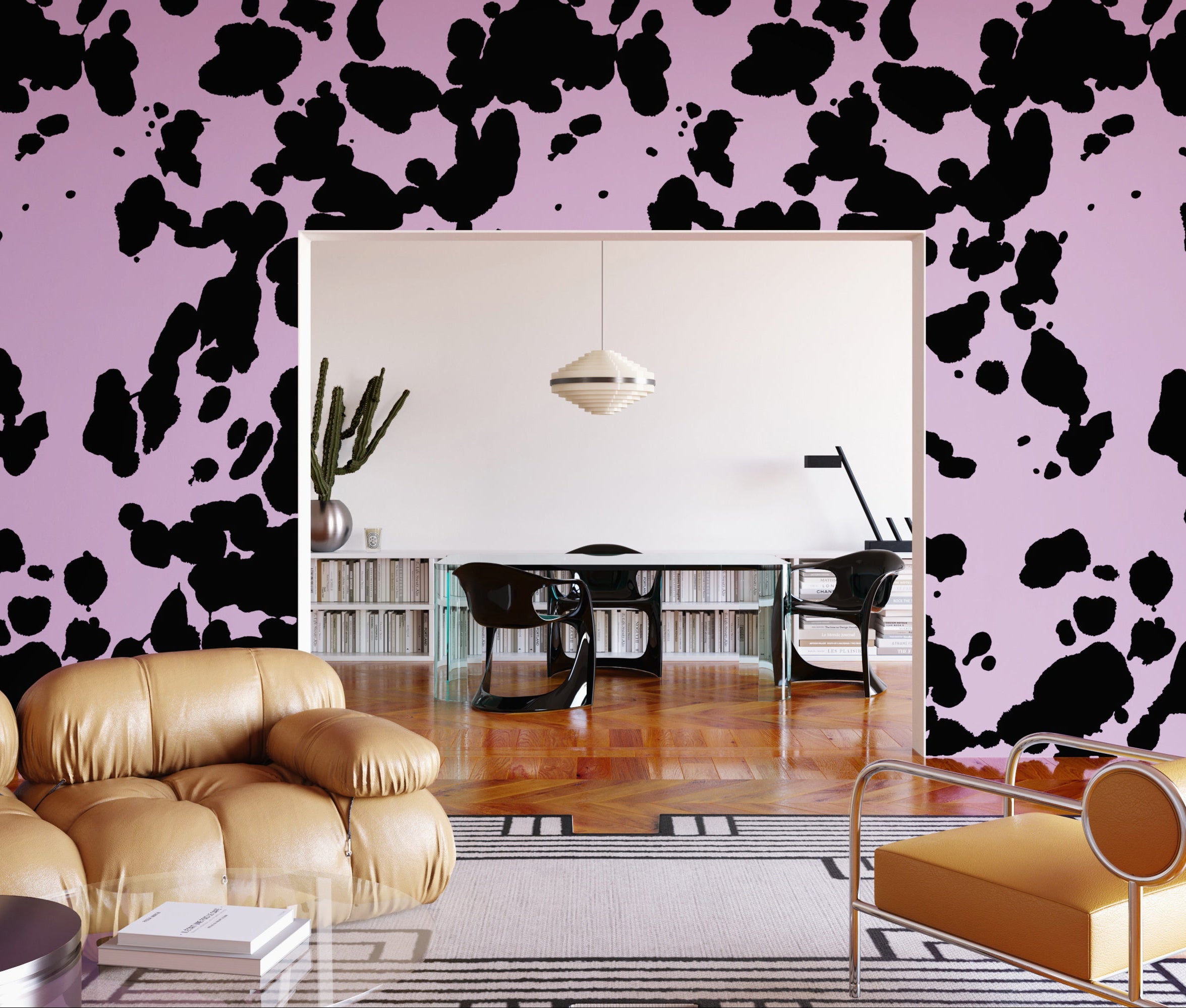 Bovine© Wallpaper in Purple + Black