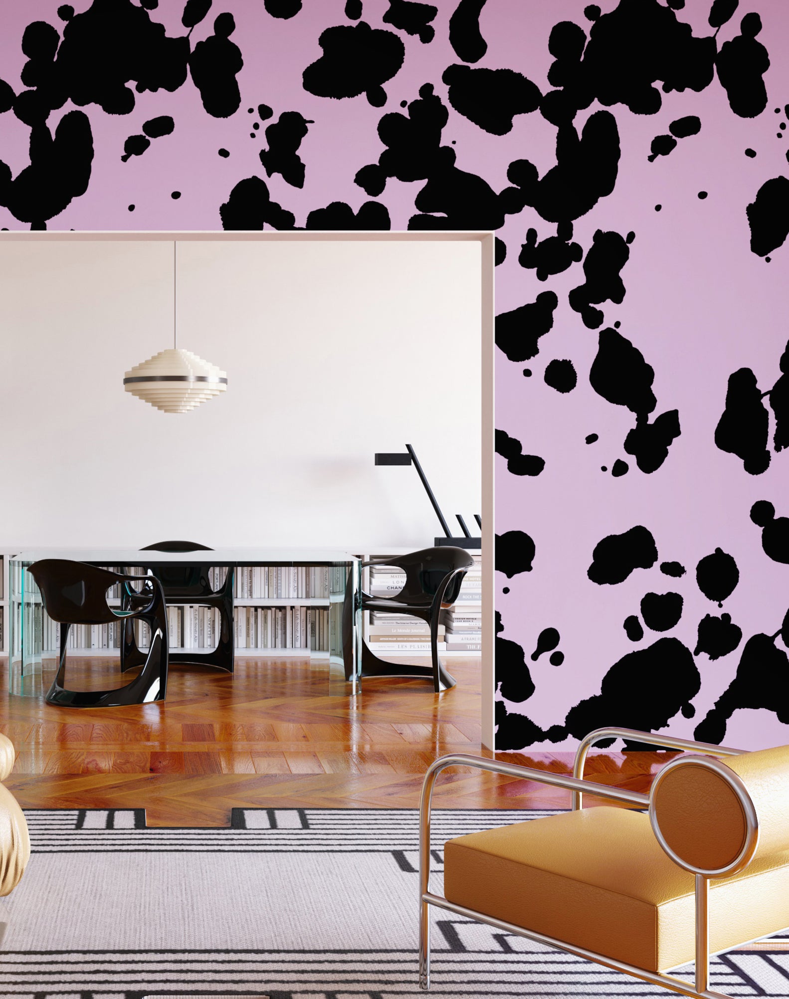 Bovine© Wallpaper in Purple + Black