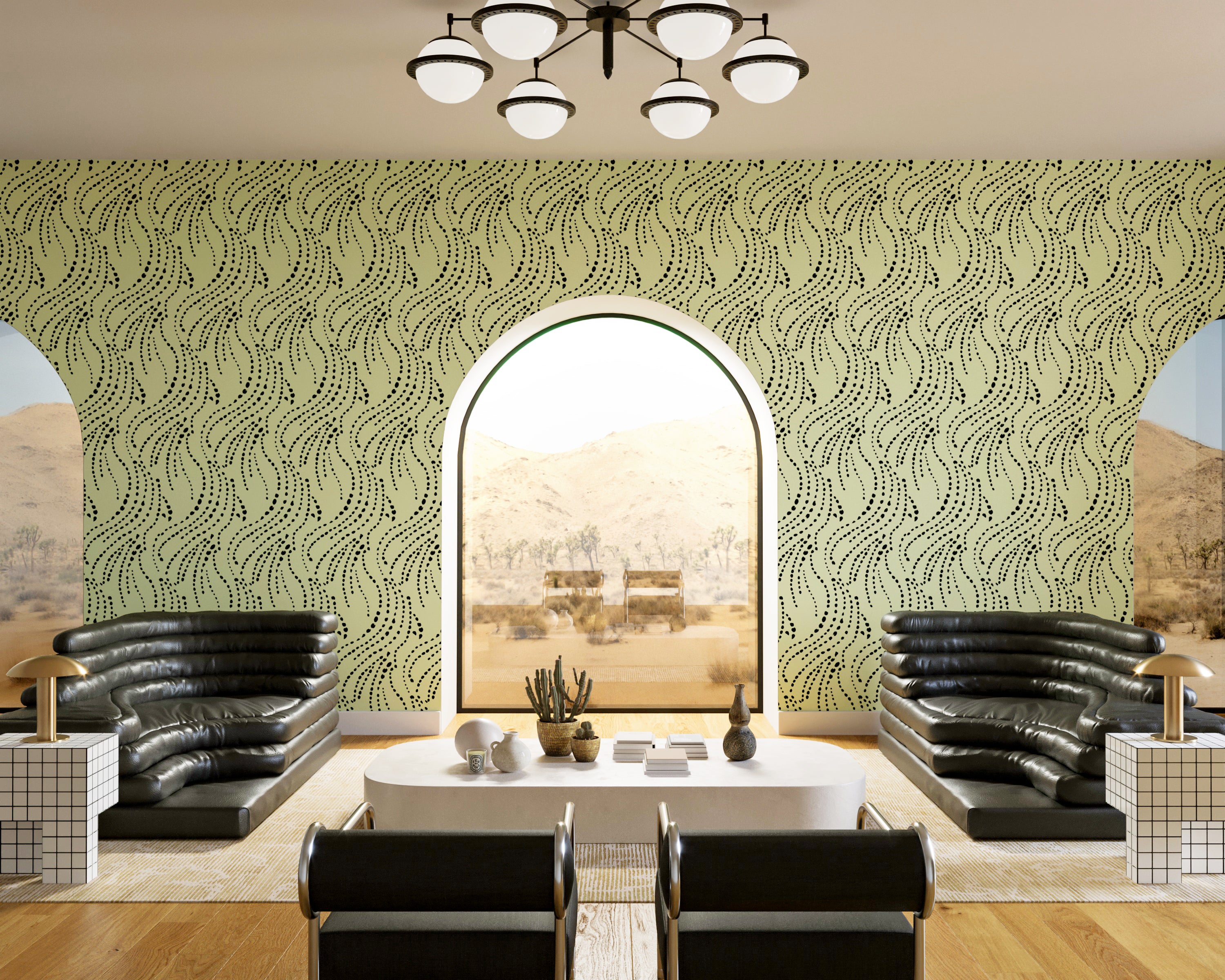 Branding Iron© Wallpaper in Stonecrop + Black