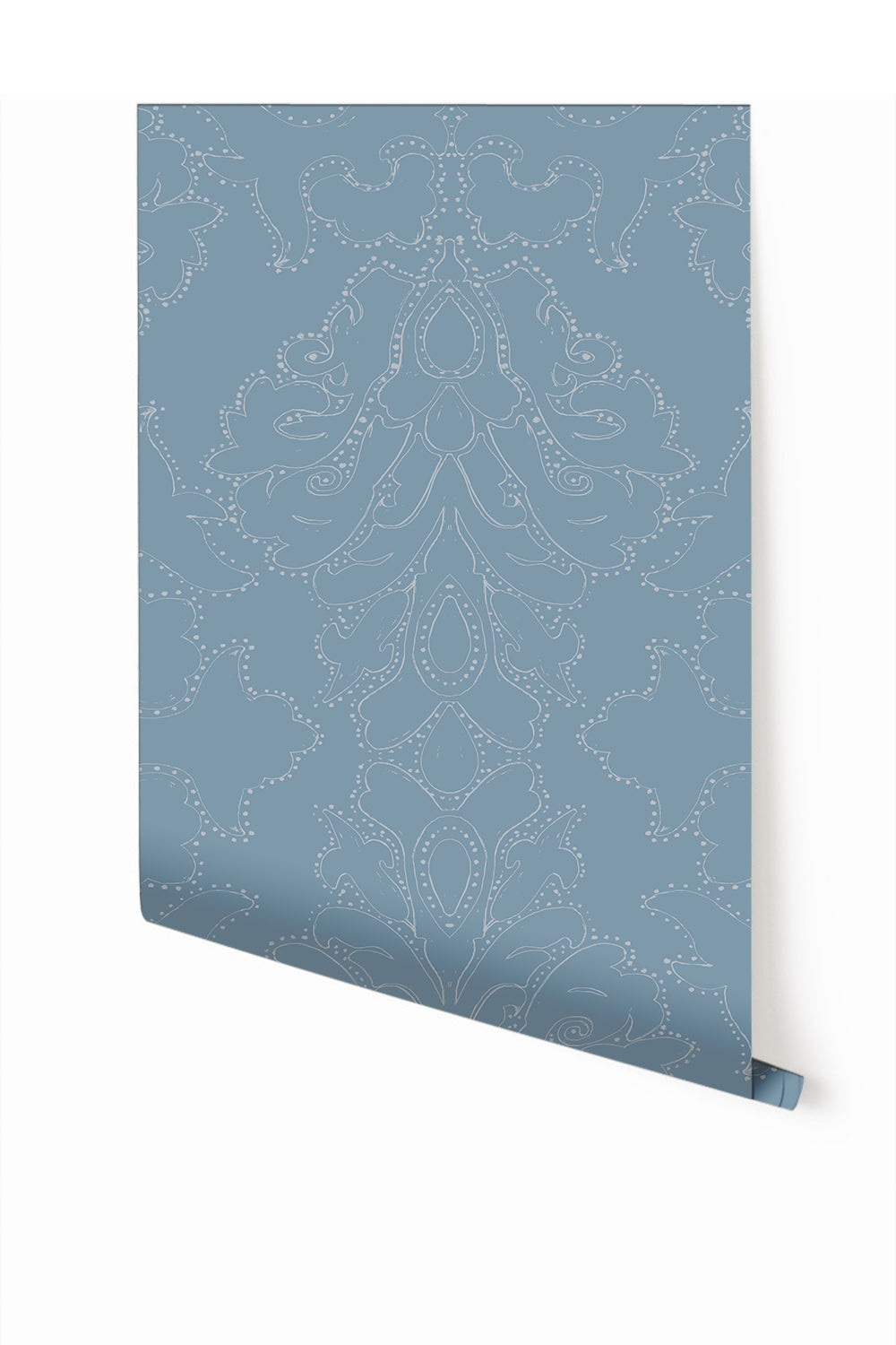 Western Damask© Wallpaper in Cornflower