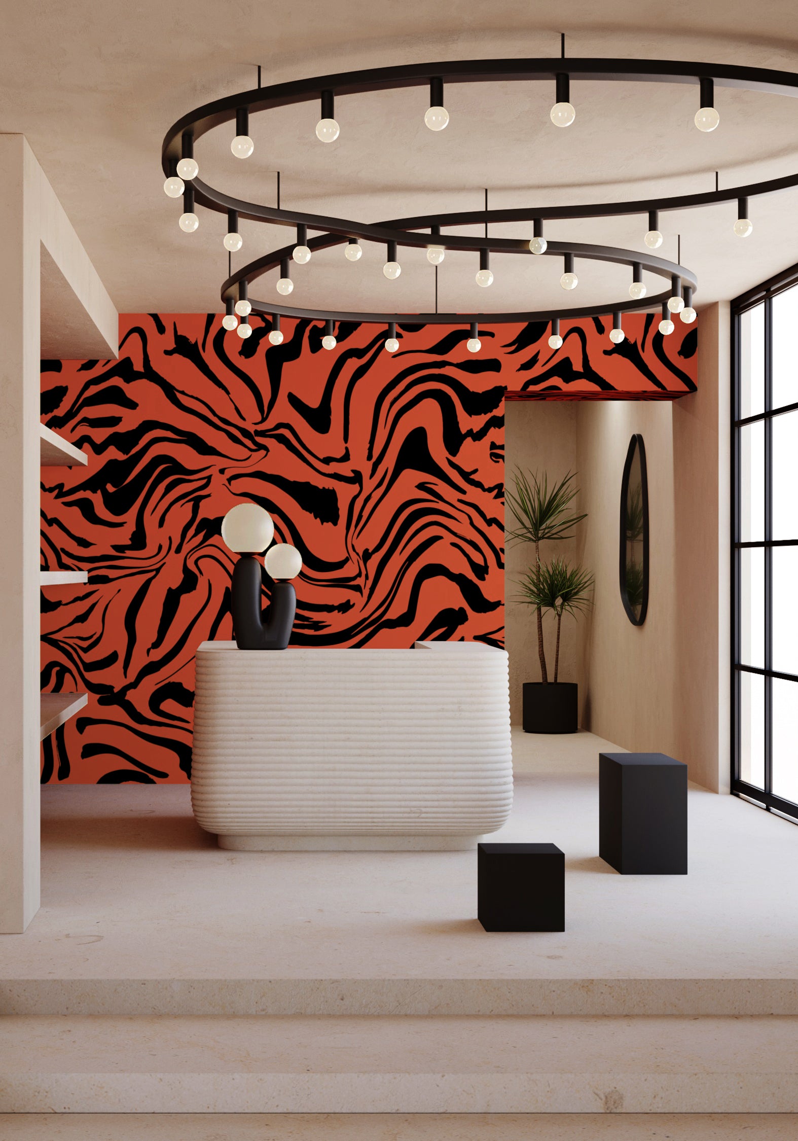 Primal© Mural Wallpaper in Brick + Black