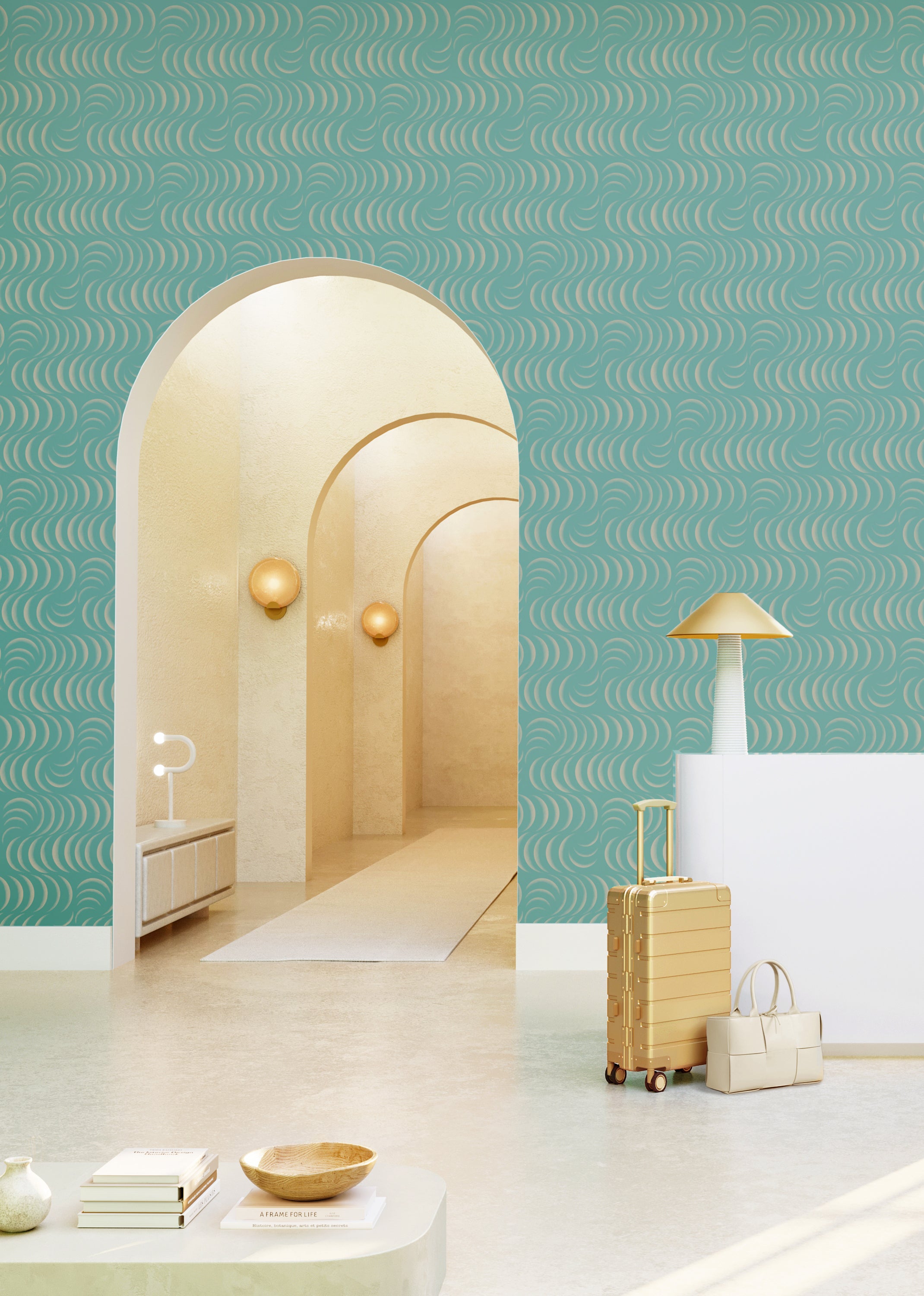 Petite Coque© Wallpaper in Pool