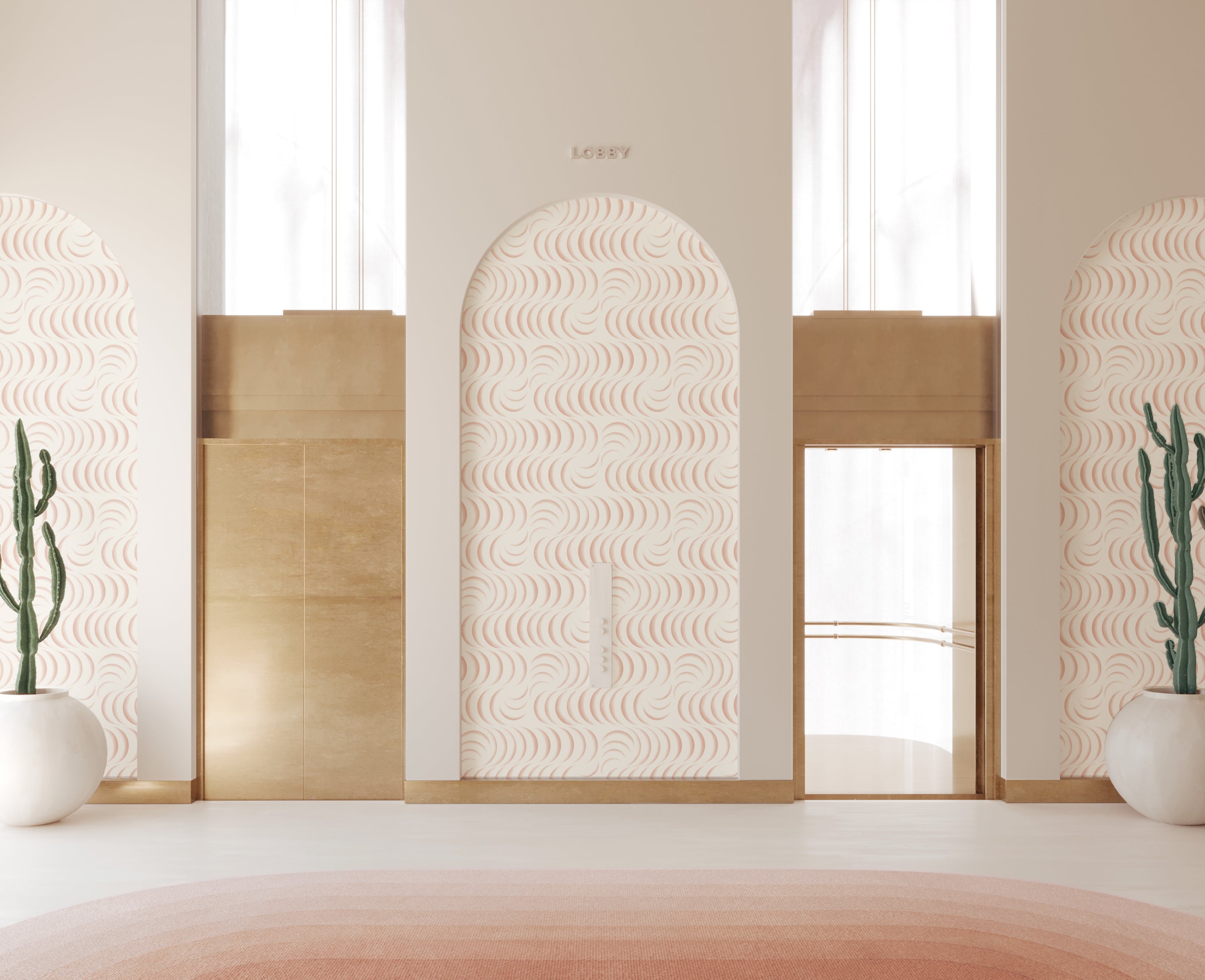 Petite Coque© Wallpaper in Strawberry Kiss + Cremé