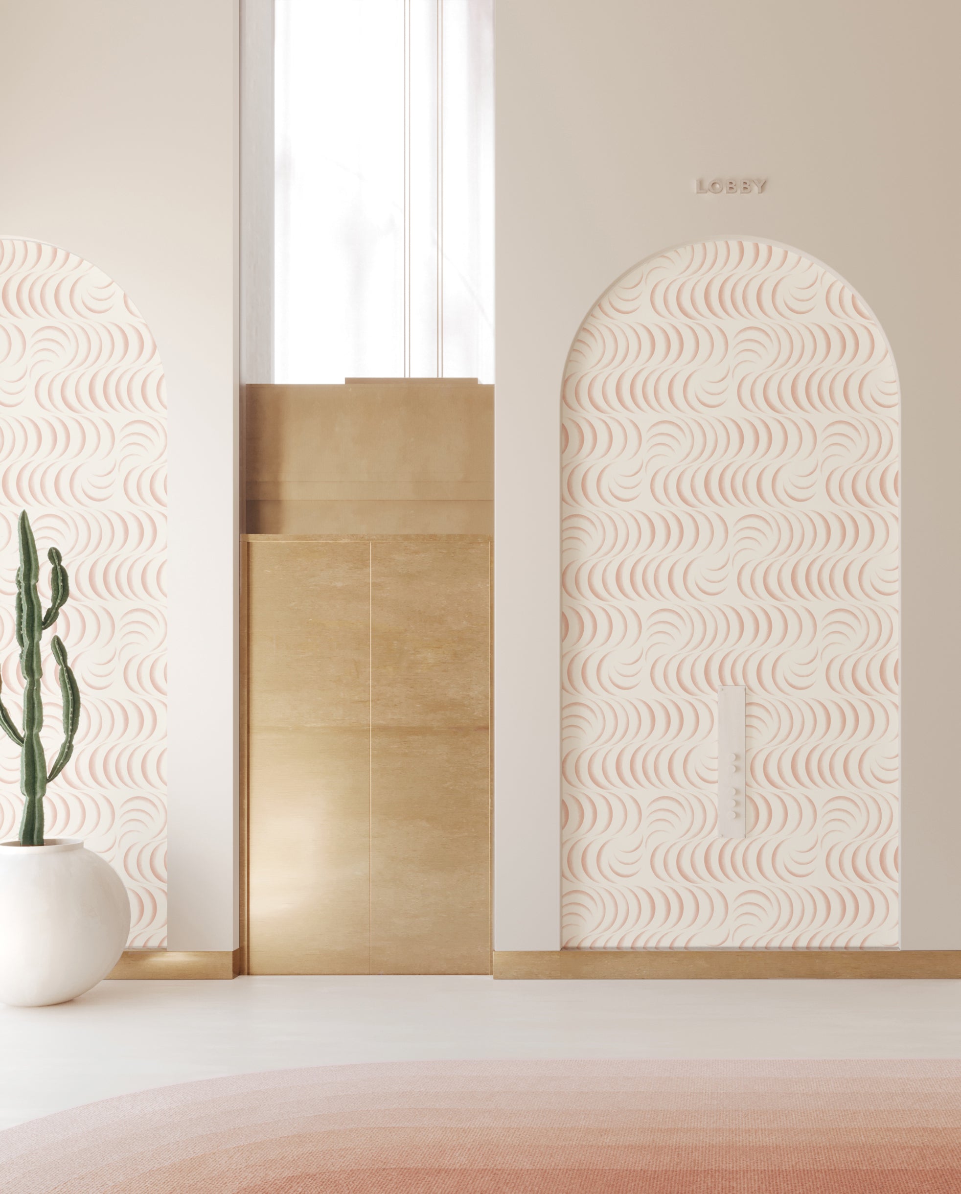 Petite Coque© Wallpaper in Strawberry Kiss + Cremé