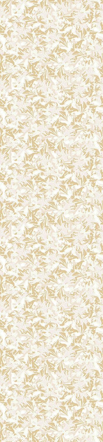 A roll of Iris wallpaper in creme color with a floral pattern from drop it MODERN.