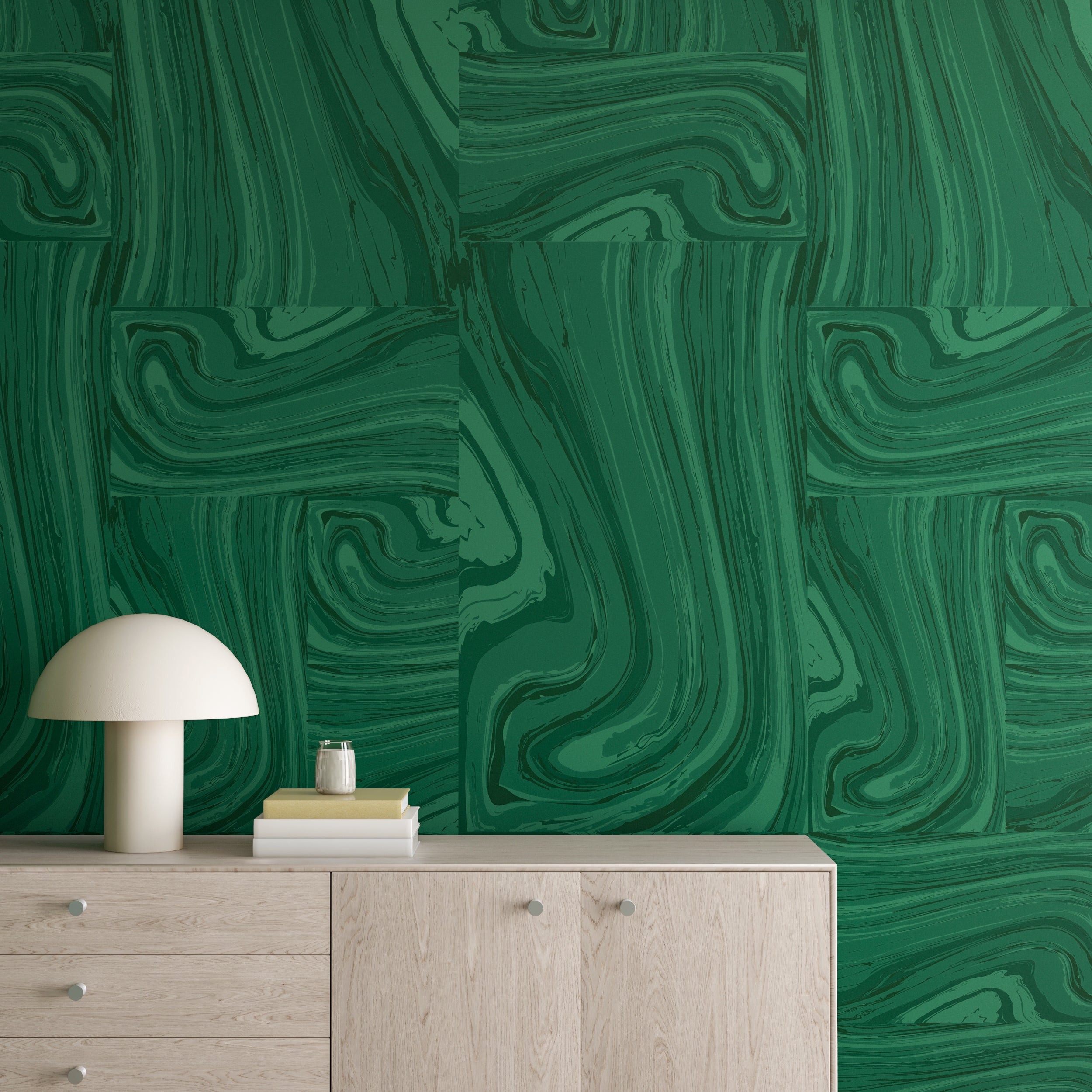 Crystalline© Wallpaper in Green