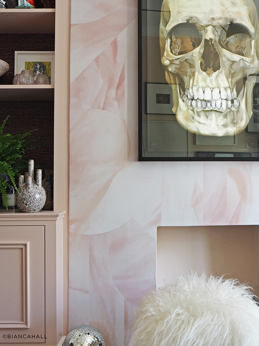 Onyx Rock© Wallpaper in Rose