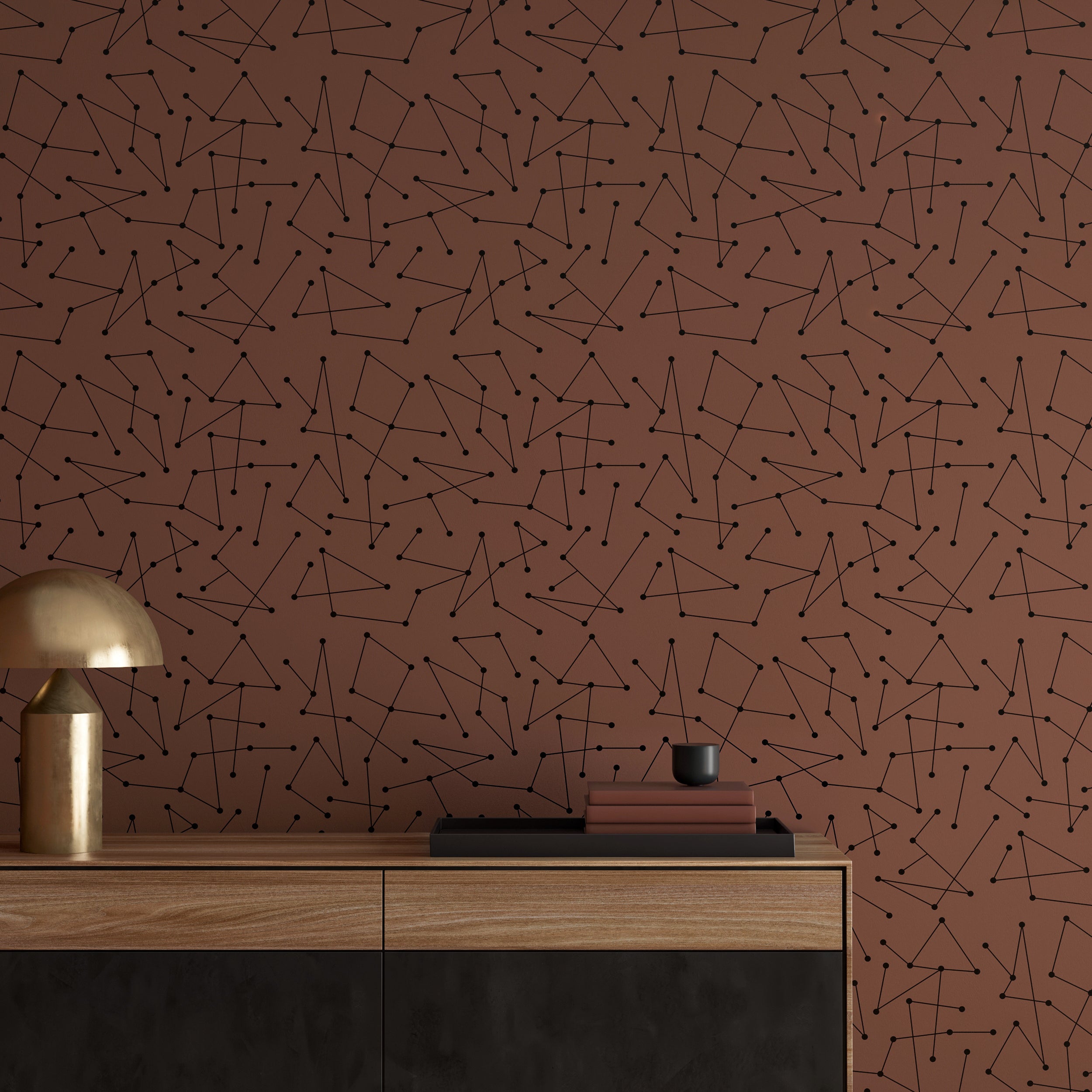 Dot to Dot© Wallpaper in Chocolate