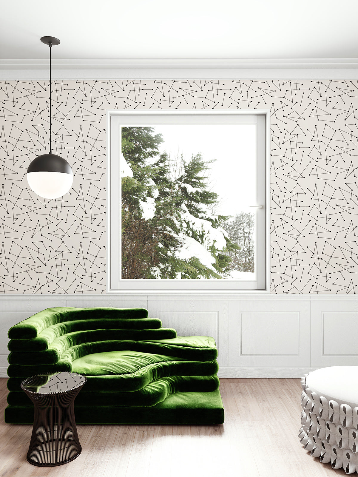 Dot to Dot© Wallpaper in Black + Cremé