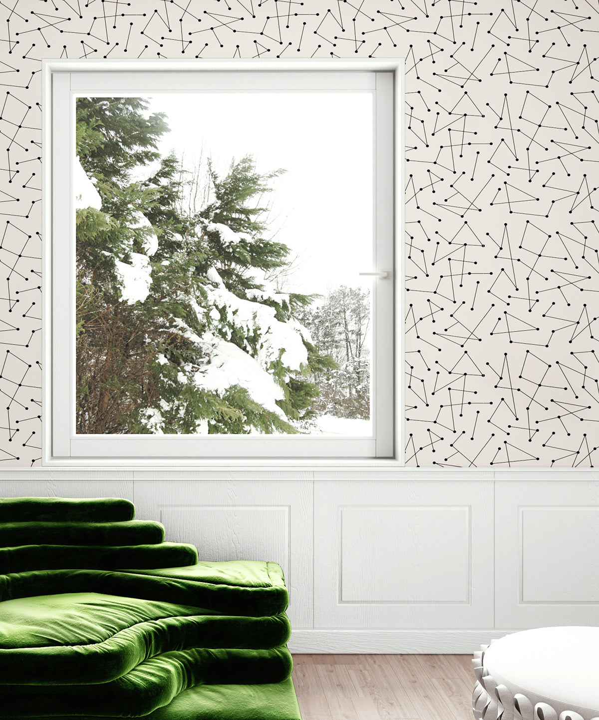 Dot to Dot© Wallpaper in Black + Cremé