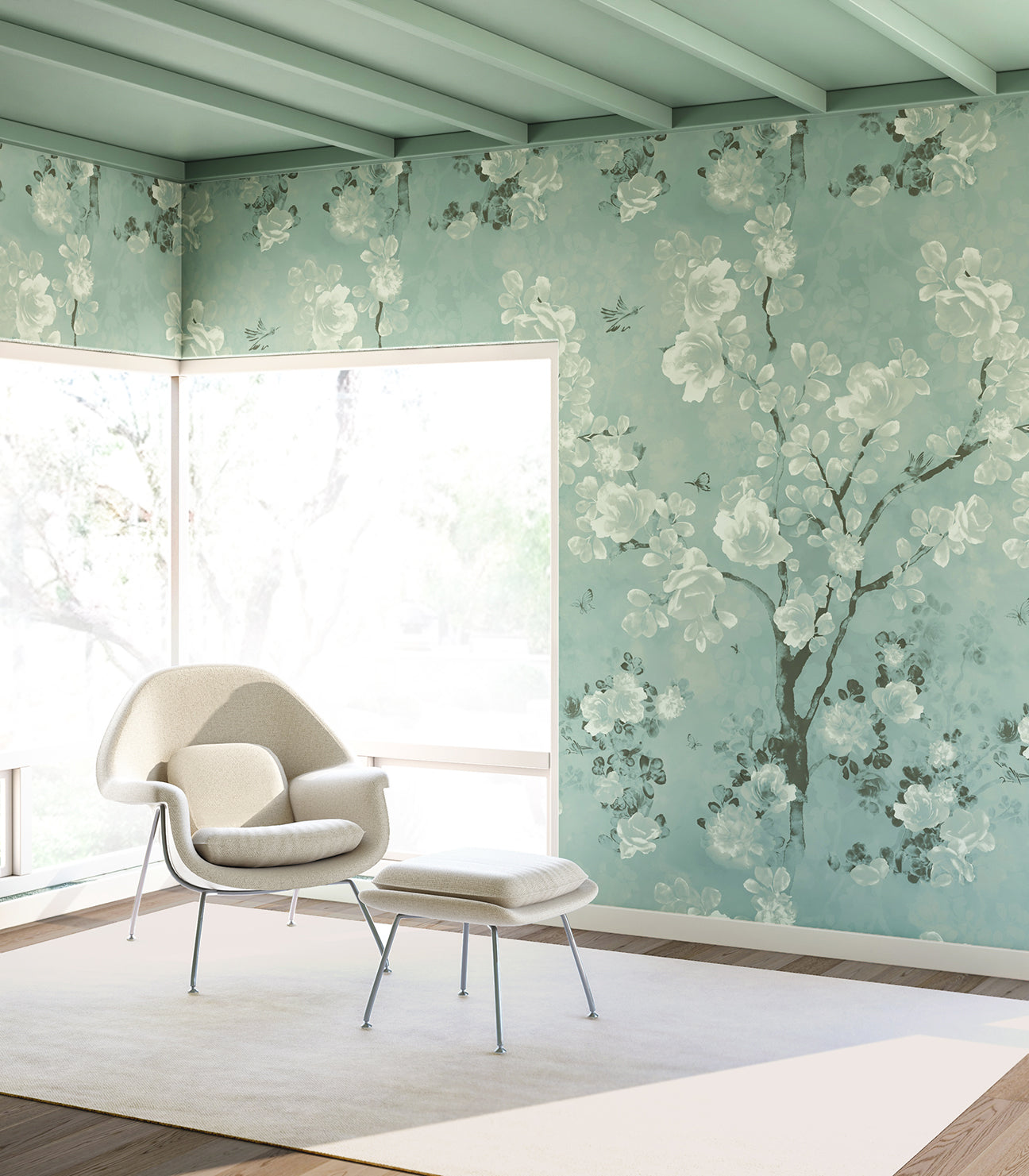 Eden© Mural Wallpaper in Teal